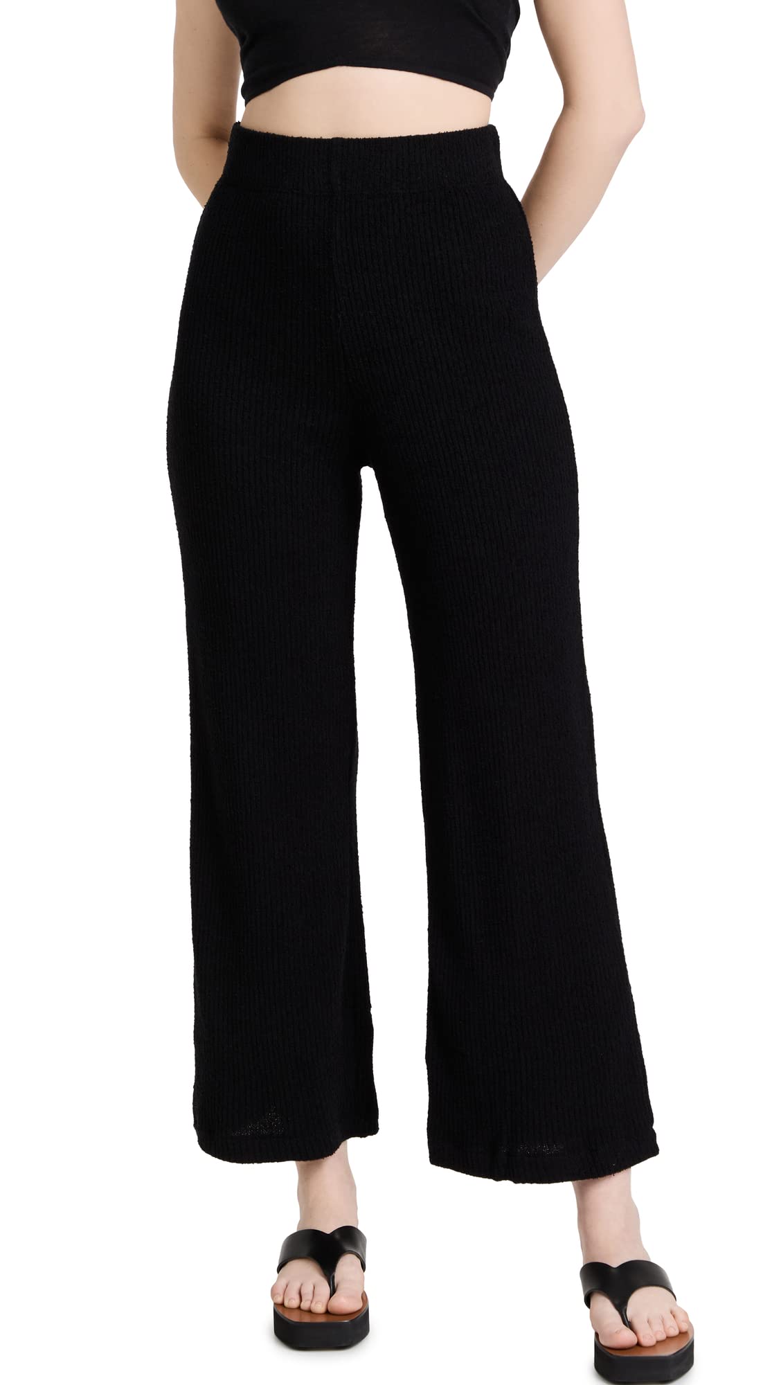Enza Costa Women's Terry Knit Pants - Soft Lounge Pants for Women, Comfortable Stretchy Joggers, Perfect for Yoga, Home Relaxing & Casual Wear