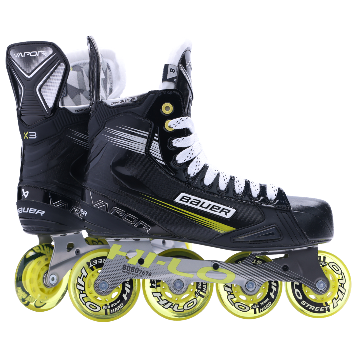 Bauer Vapor X3 Junior Roller Hockey Skates - Lightweight & Durable for Youth Hockey Players - Perfect for Street & Rink Hockey Games