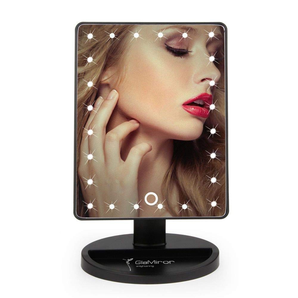 Professional LED Makeup Mirror with Adjustable Lights - 360° Rotating Vanity Mirror with Touch Control & Dimmable Brightness for Perfect Makeup Application, Skincare, and Hair Styling at Home or Salon