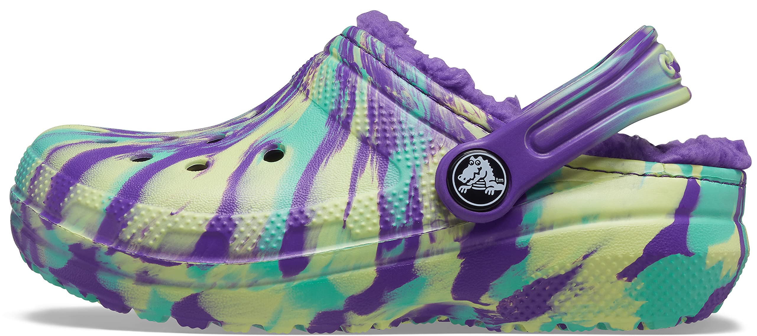 Crocs Unisex Kids Classic Marbled Tie-Dye Lined Clogs - Comfortable Water Shoes for Boys & Girls - Perfect for Beach, Pool, and Outdoor Play
