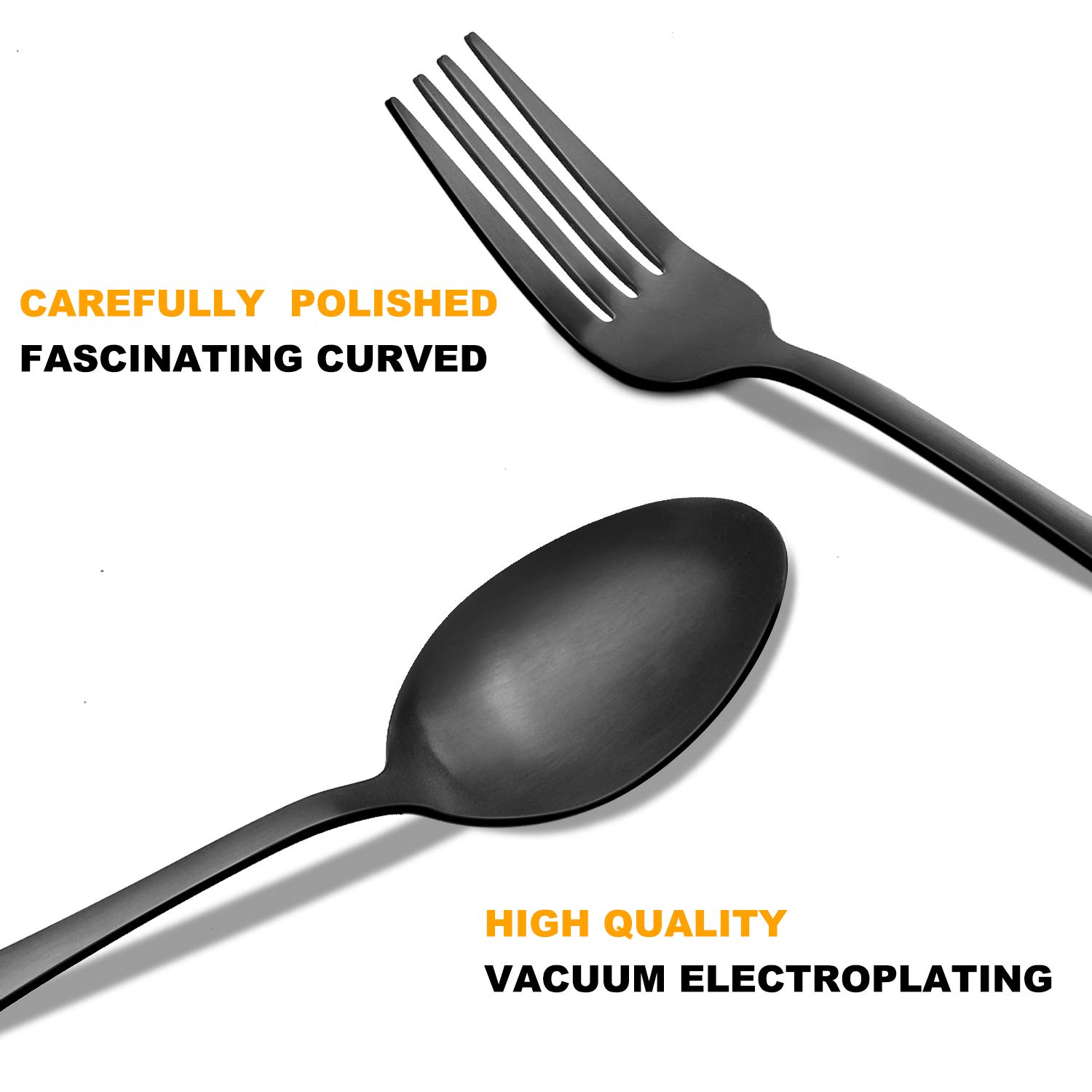 40-Piece Matte Black Silverware Set for 8 - Stainless Steel Flatware Cutlery Set with Steak Knives, Forks & Spoons - Elegant Wedding & Housewarming Gift - Perfect for Dinner Parties, Restaurants & Home Dining