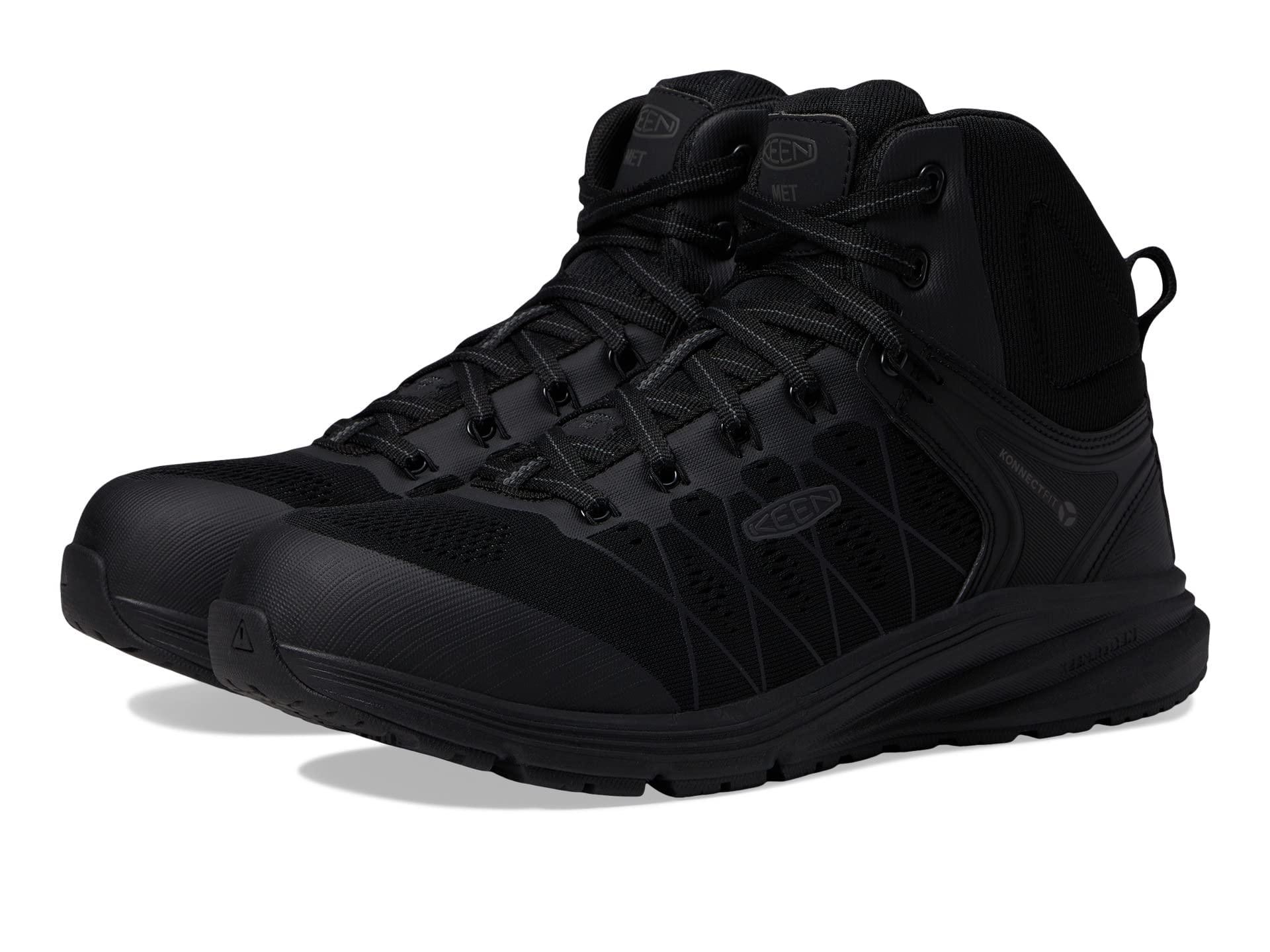 KEEN Utility Men's Vista Energy Mid Height Composite Toe Work Boots with Internal Metatarsal Guard - Durable Safety Shoes for Construction, Warehouse & Industrial Work