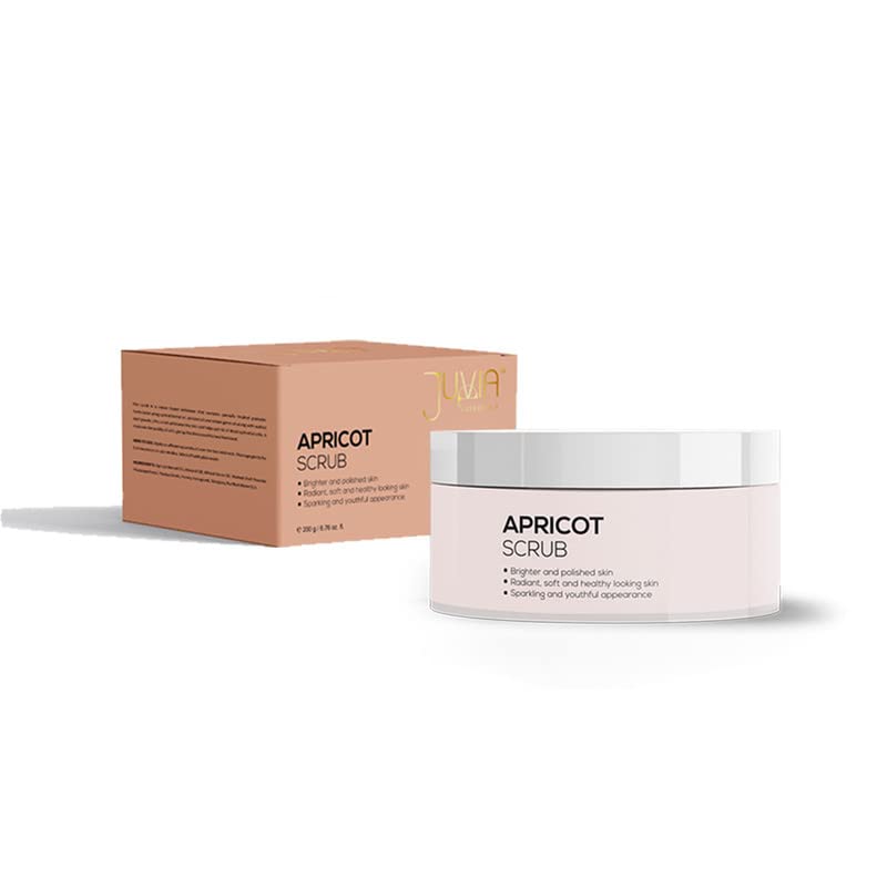 JUVIA ESSENTIALS Apricot Facial Scrub 200g - Exfoliating Face Wash for Men & Women, Gentle Daily Cleanser for Smooth Skin | Perfect for Morning & Night Skincare Routine