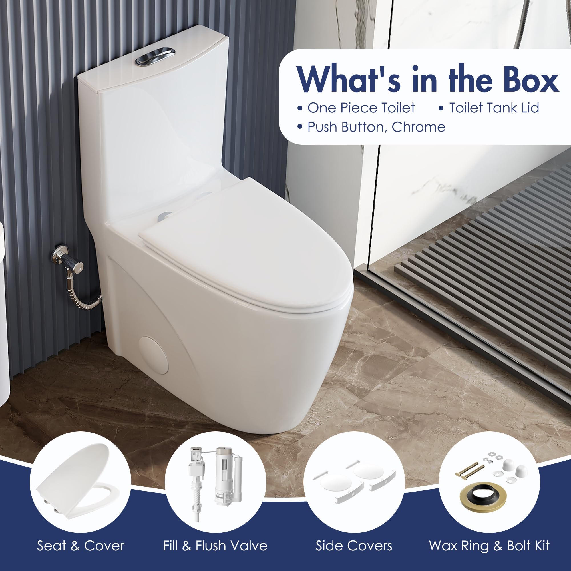 Eridanus Elongated One Piece Toilet - 1.1/1.6 GPF Dual Flush, 12