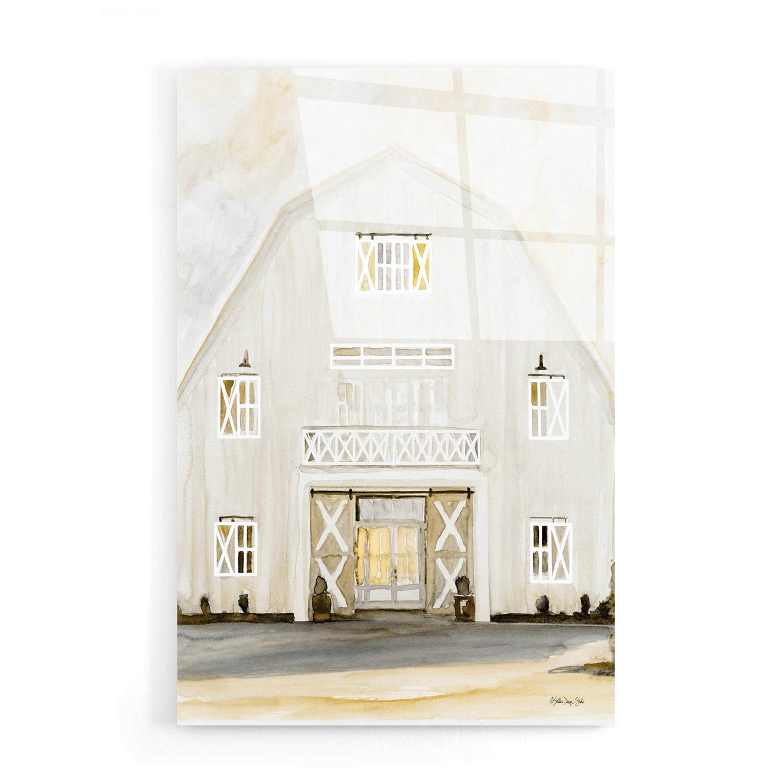 Stellar Design Studio Wedding Barn Acrylic Glass Wall Art - 16x24 Inches Rustic Home Decor for Living Room, Bedroom & Wedding Venue