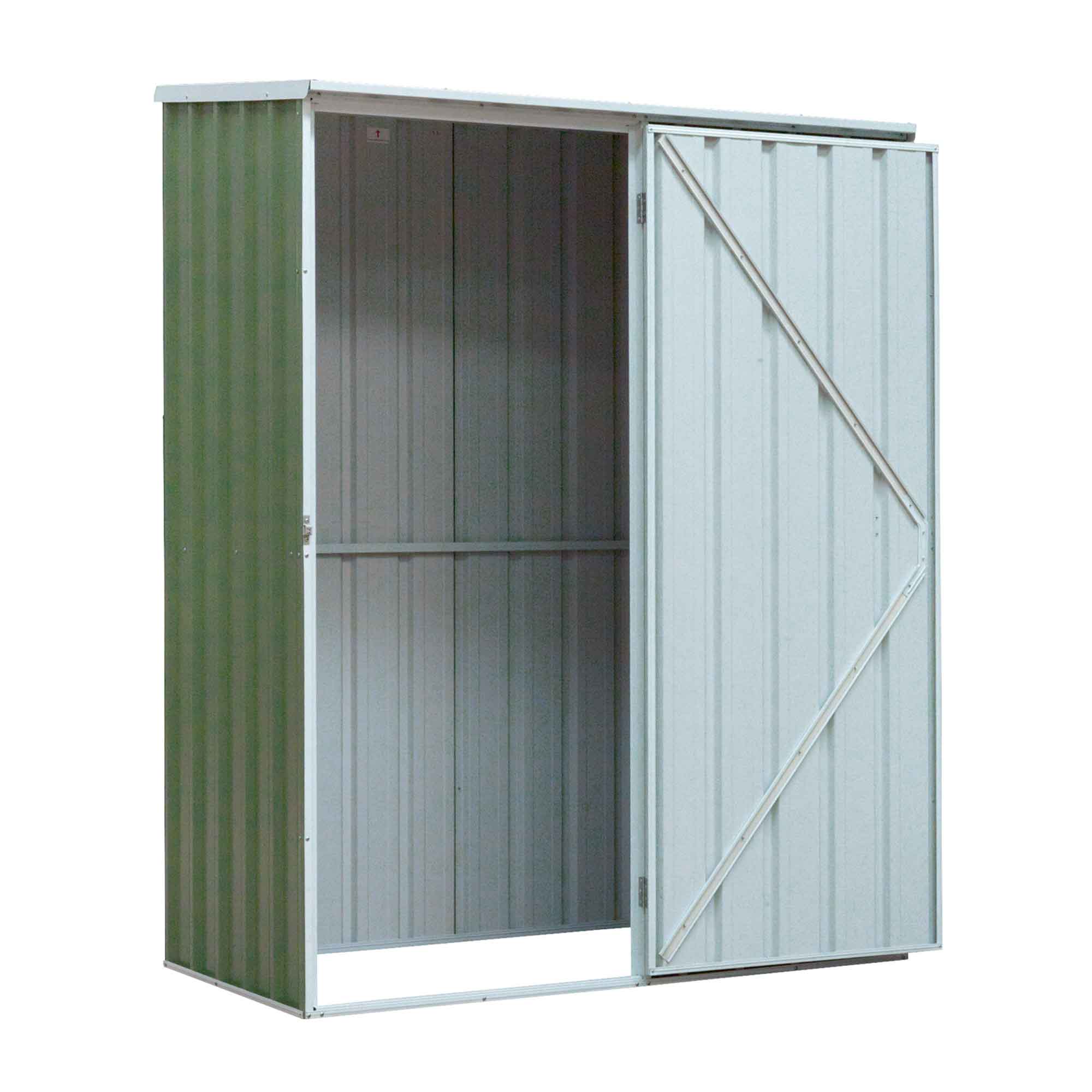 5FT x 2.5FT Galvanized Steel Outdoor Storage Shed with Pent Roof - Heavy Duty Garden Shed for Patio, Backyard & Lawn Equipment Storage (Green, Model DG113)