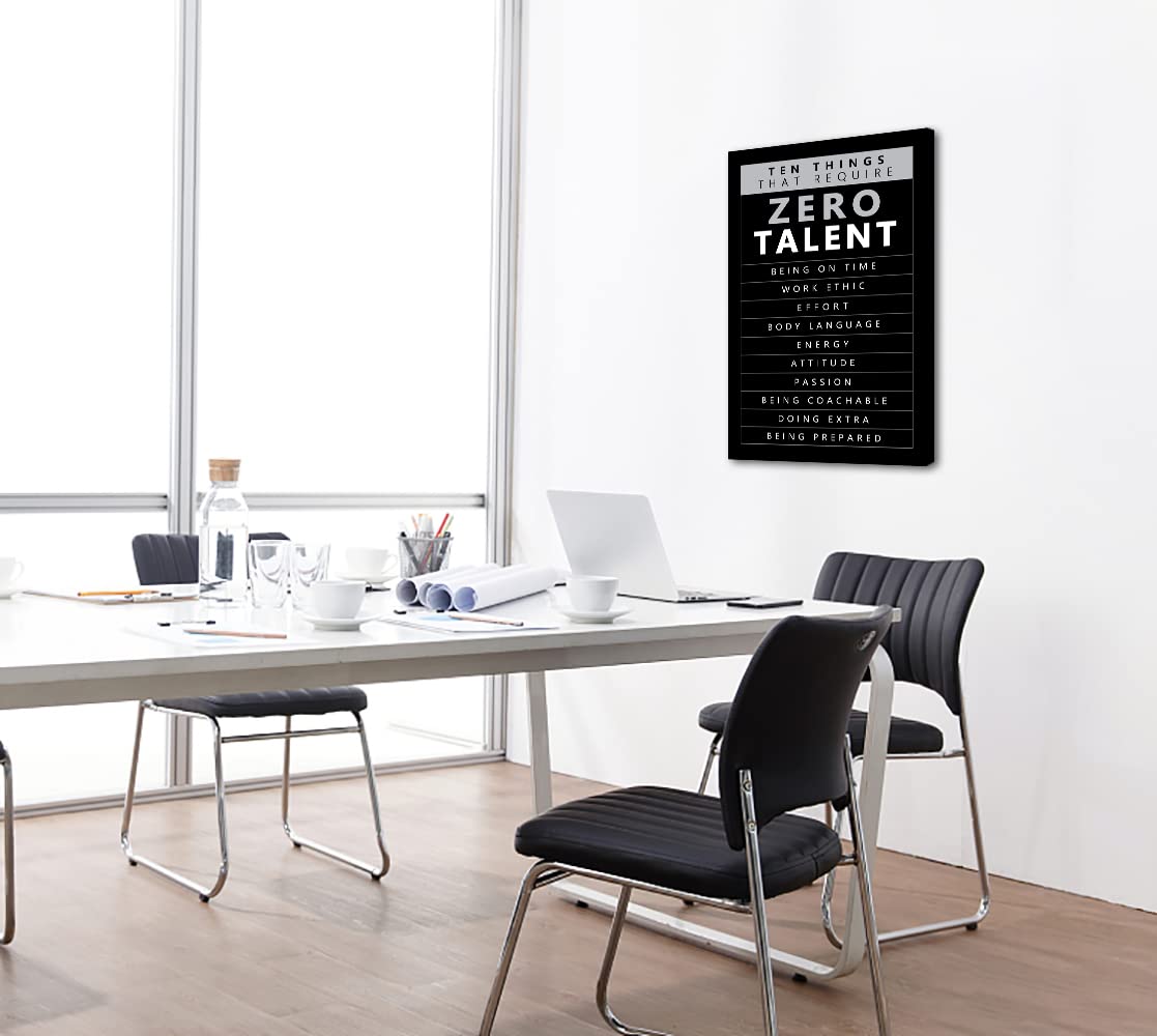 10 Things That Require Zero Talent Motivational Wall Art Poster - 12x16 Inch Framed Office Decor, Inspirational Quote Print for Workplace, Home Office & Study Room - Ready to Hang Gift for Employees & Students