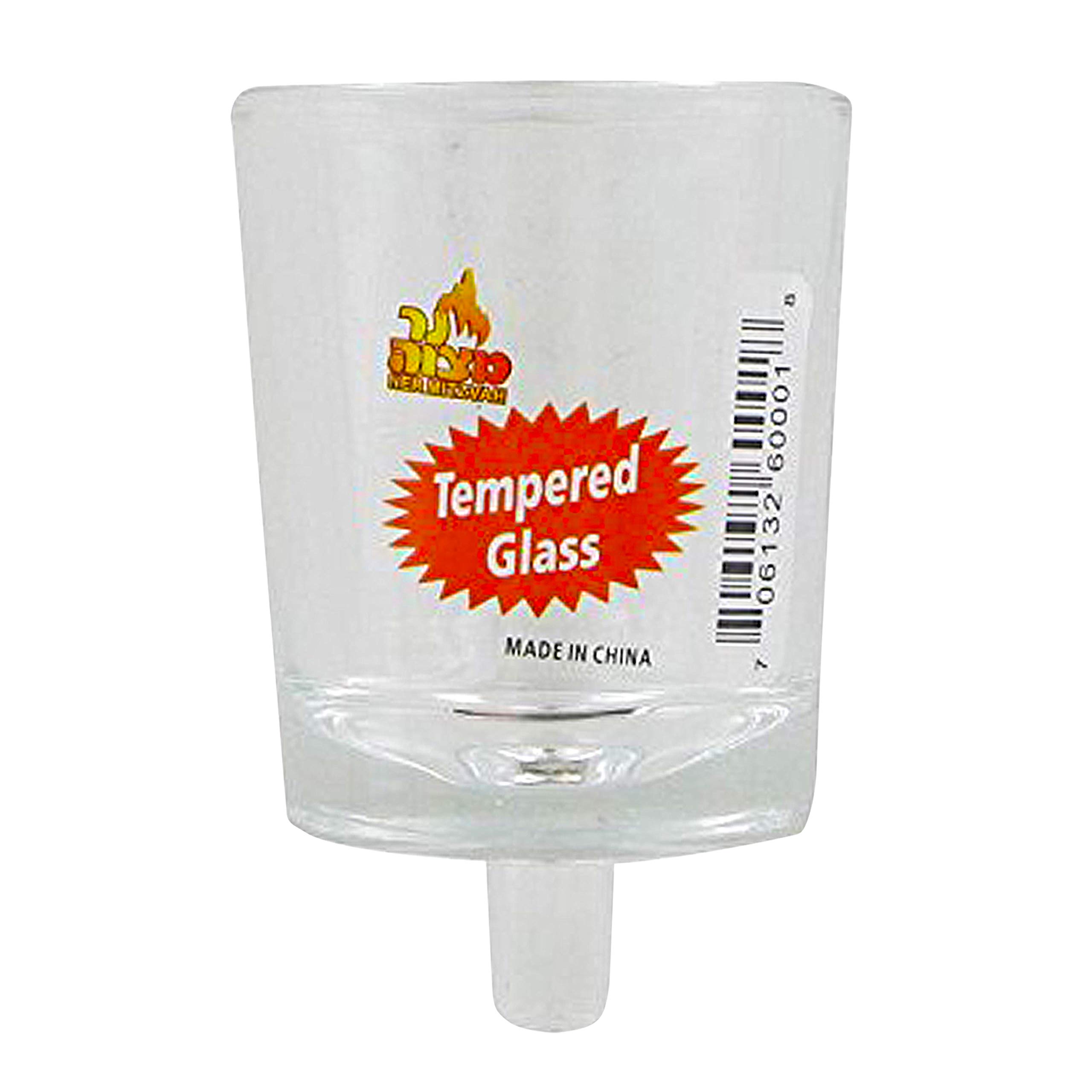 Premium Clear Glass Shabbat Candle Holders - Set of 6 Small Votive Cups for Ner Mitzvah & Shabbos Candles - Perfect for Jewish Holidays, Sabbath Dinner & Home Decor