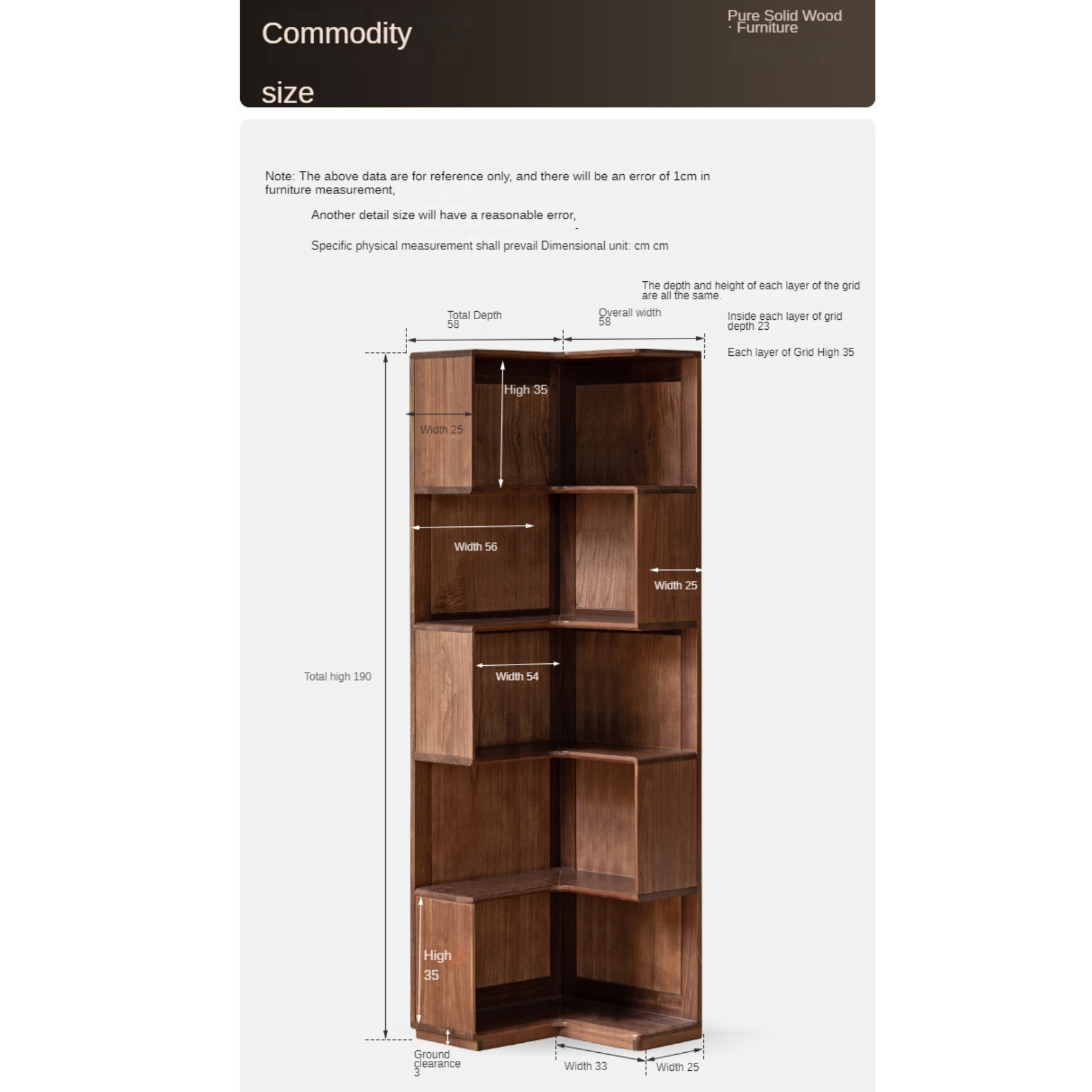 Solid Black Walnut Wood Corner Bookcase Shelf - Stylish Storage for Books, Decor & Small Spaces | Perfect for Living Room, Office & Bedroom Organization