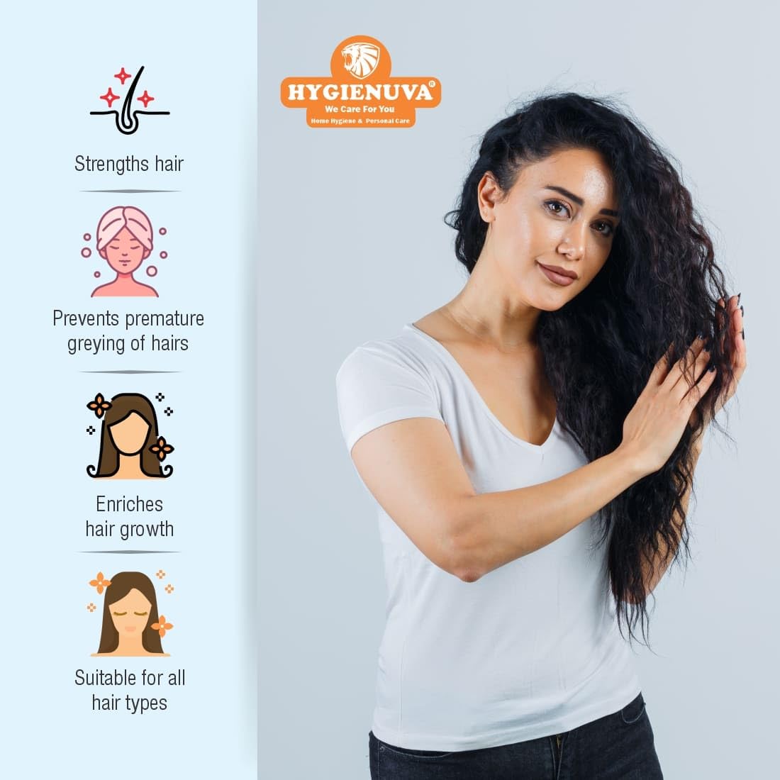 Hygienuva Herbal Hair Oil - 100ml for Long, Strong & Gorgeous Hair - Controls Hair Fall & Reduces Dandruff - Nourishing Oil for Healthy Hair Growth - Perfect for Daily Scalp Massage & Hair Care Routine