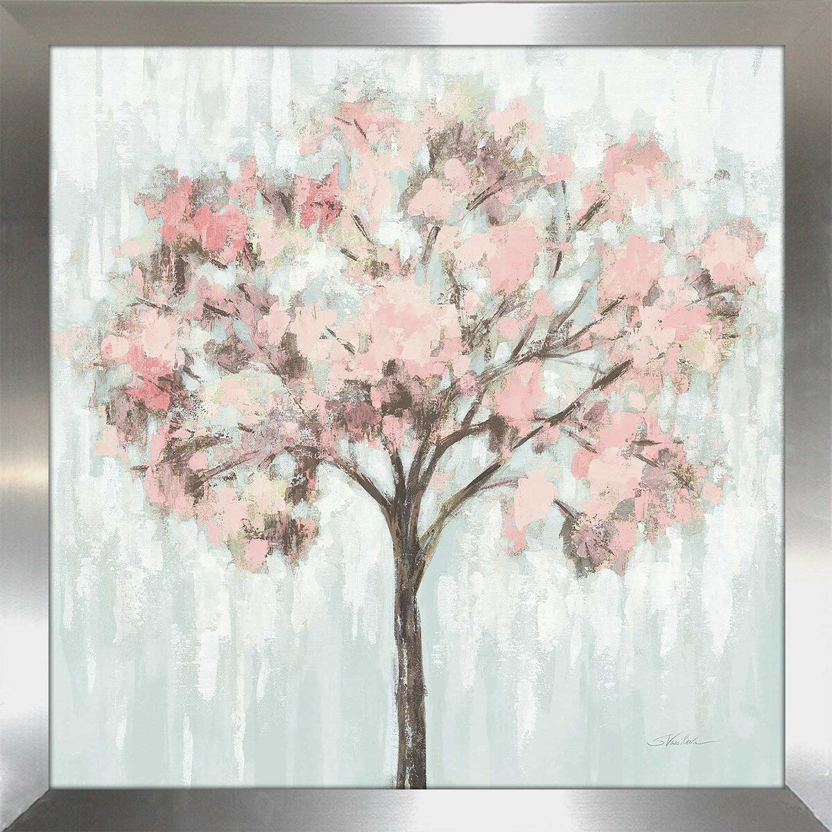 Blooming Tree Blush Crop Print by Silvia Vassileva - Acrylic Wall Art for Living Room, Bedroom & Office Decor
