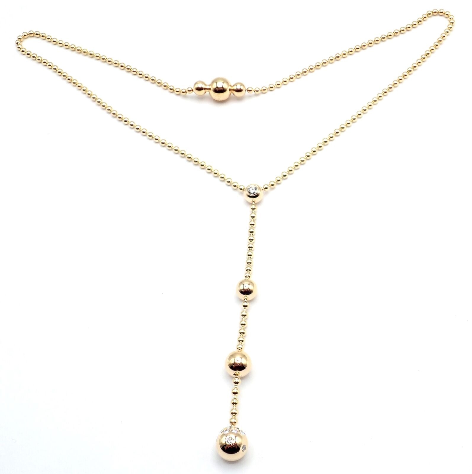 Authentic Cartier Draperie de Decollate 18k Yellow Gold Diamond Necklace for Women - Luxury Fine Jewelry Gift for Anniversary, Wedding & Special Occasions