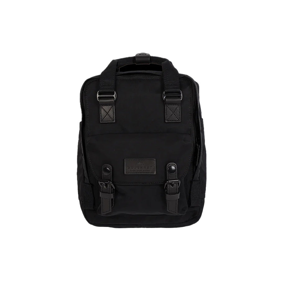 DOUGHNUT Macaroon Mini All Black Backpack - Stylish & Compact Daypack for School, Travel, Work & Outdoor Adventures