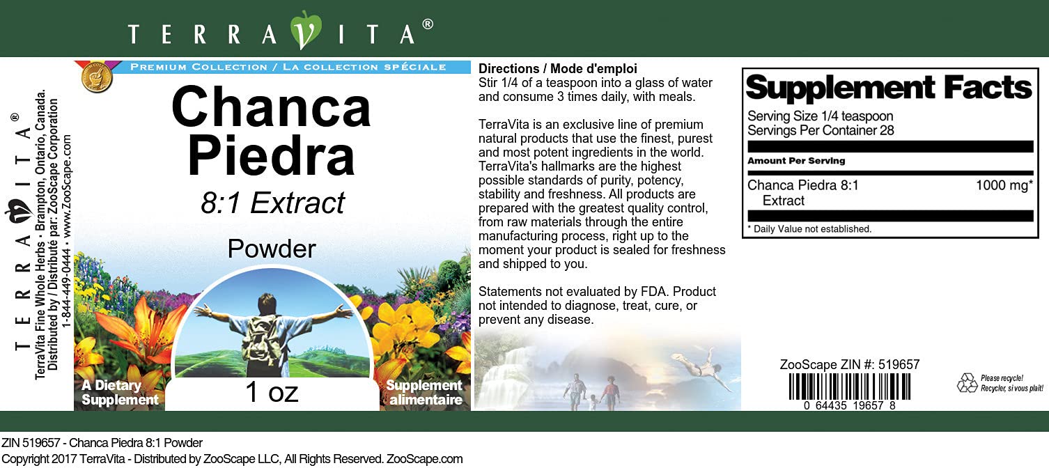 Chanca Piedra 8:1 Extract Powder - 1 oz Natural Kidney Stone Support Supplement (ZIN: 519657) for Urinary Tract & Digestive Health