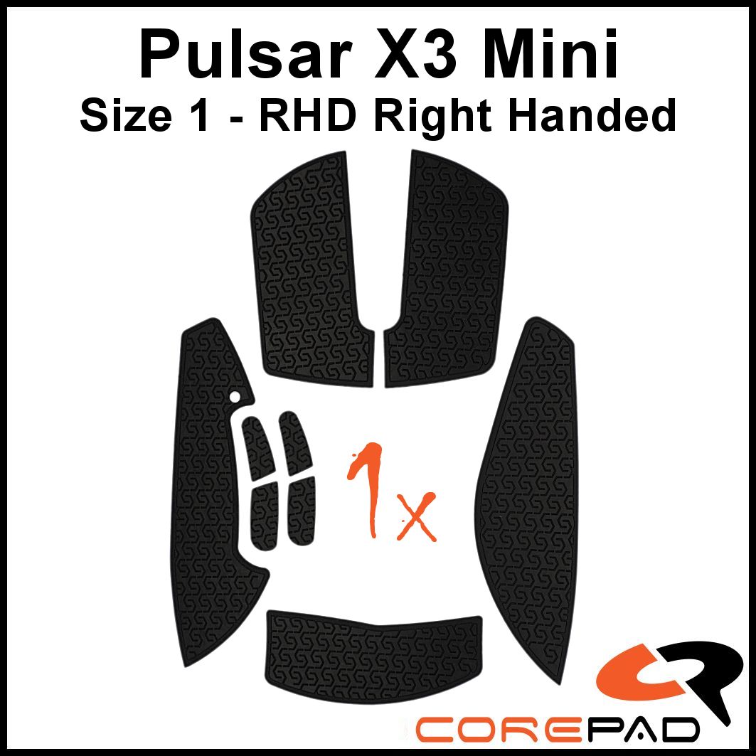 Corepad Grips for Pulsar X3 Mini (RHD) - Premium Mouse Skates for Gaming & Esports - Enhance Precision & Control for FPS, MOBA & Competitive Gaming