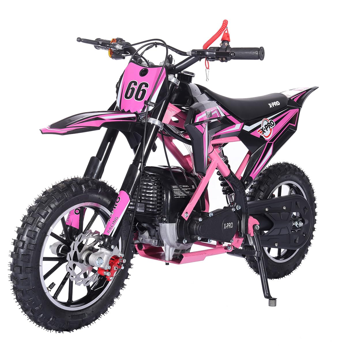 X-PRO Hawk Mini 40CC Gas Powered 4-Stroke Dirt Bike for Kids - Pull Start, 10 Inch Wheels, Off-Road Pit Bike (Pink) - Perfect for Backyard Riding, Trail Adventures & Motocross Training