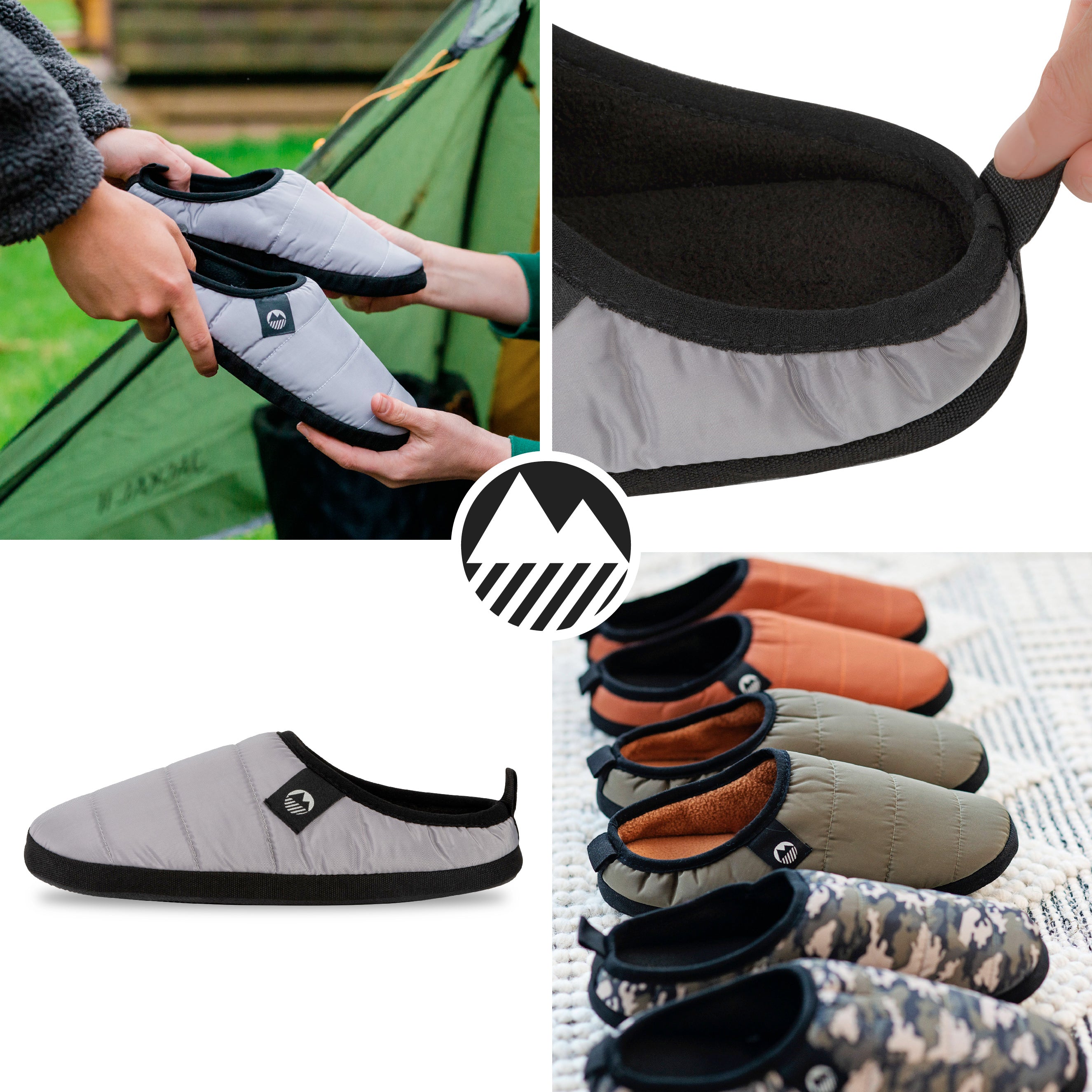 Men's Ultra Warm Tent Slippers - Cozy Winter Indoor/Outdoor House Shoes for Camping, Hiking & Home Comfort