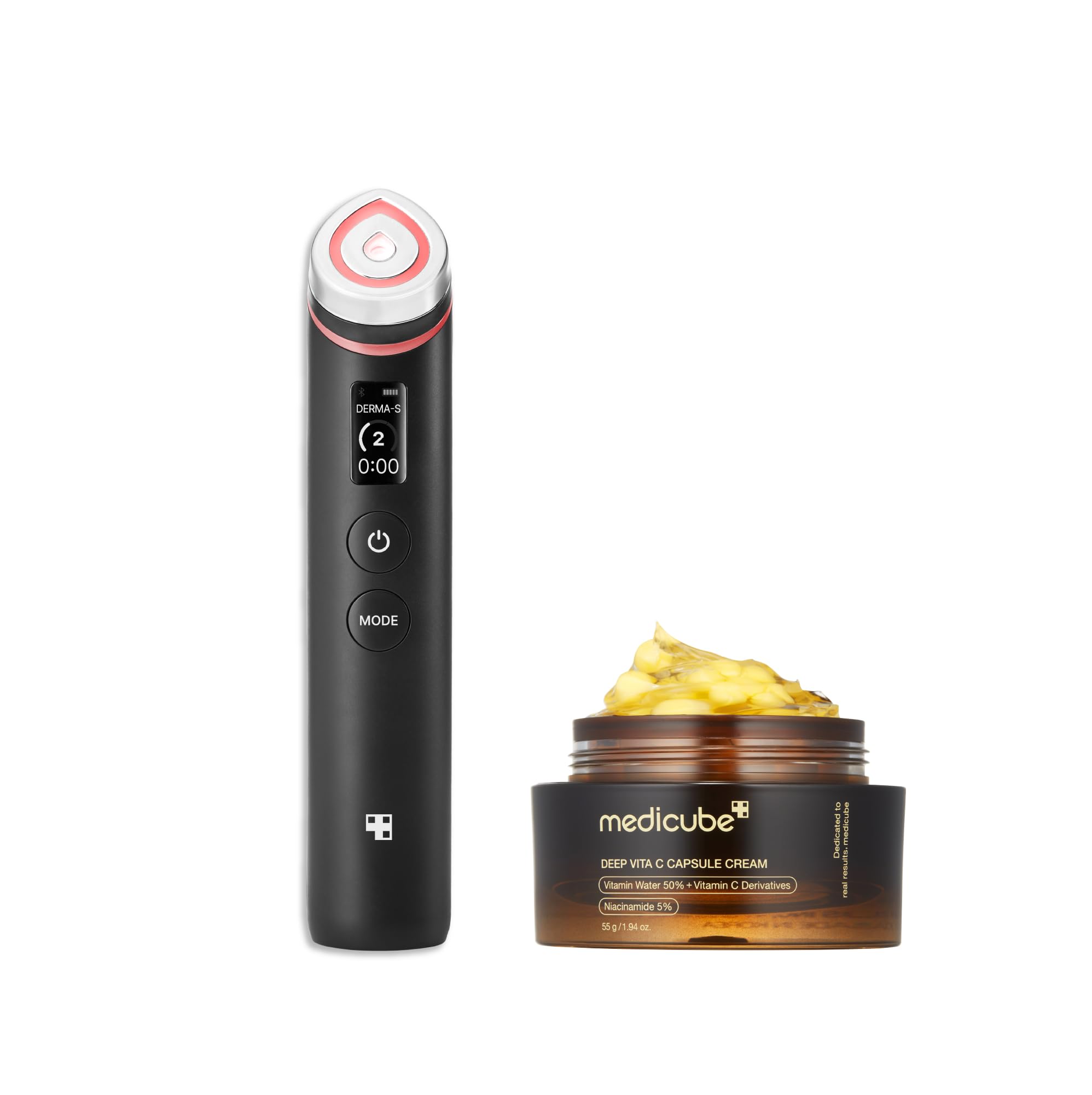 Medicube K-Viral Duo for Uneven Skin Tone: Age-R Booster Pro | 6-in-1 Real Glass Glow Device & Vitamin C Golden Capsule Face Moisturizer - Brighten Dull Skin, Reduce Dark Spots for Radiant Complexion | Perfect for Daily Skincare Routine & Nighttime Treatment