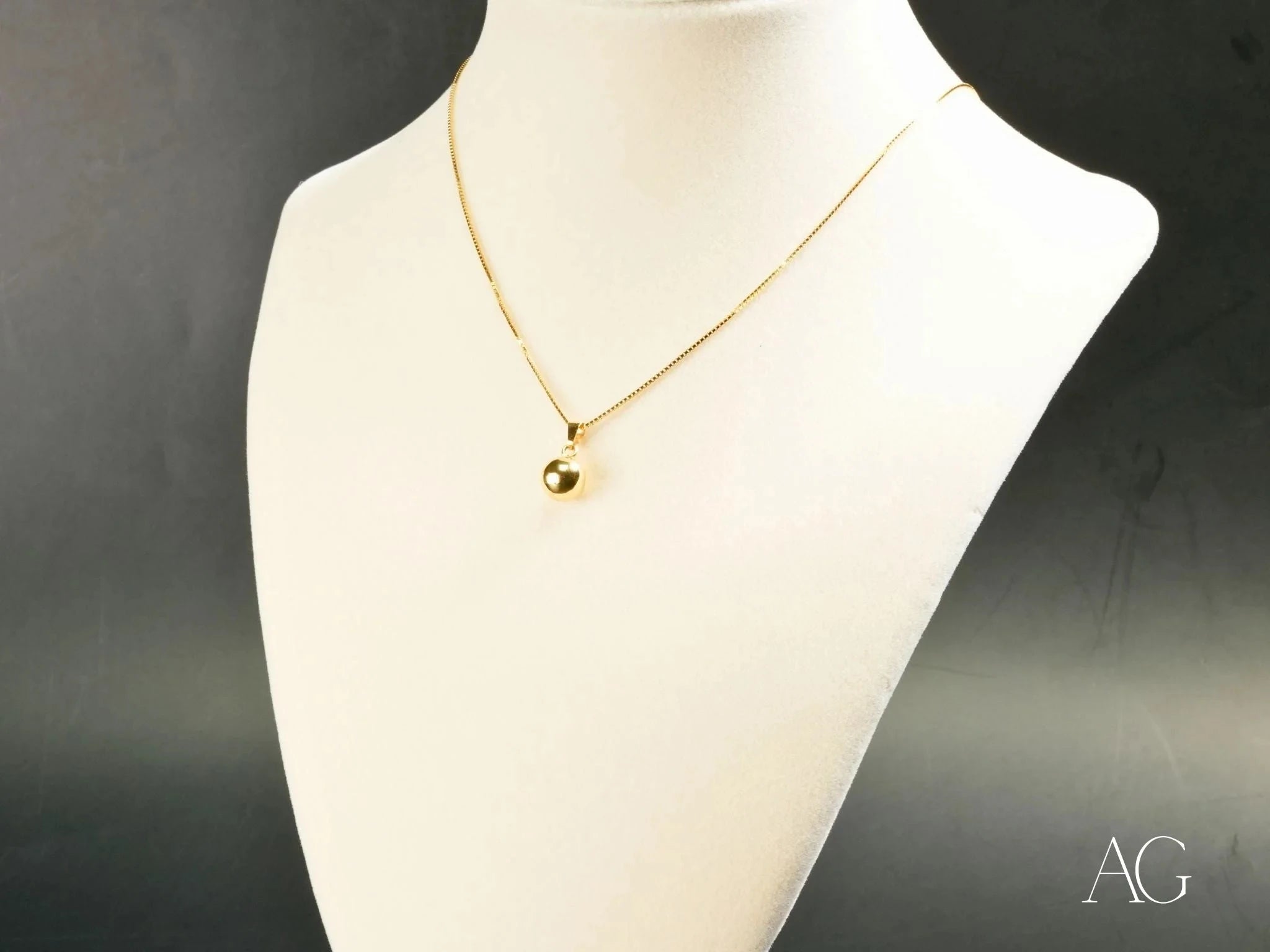 Golden Sphere Pendant Necklace - 18K Gold Plated Elegant Jewelry for Women | Perfect for Date Night, Wedding & Special Occasions