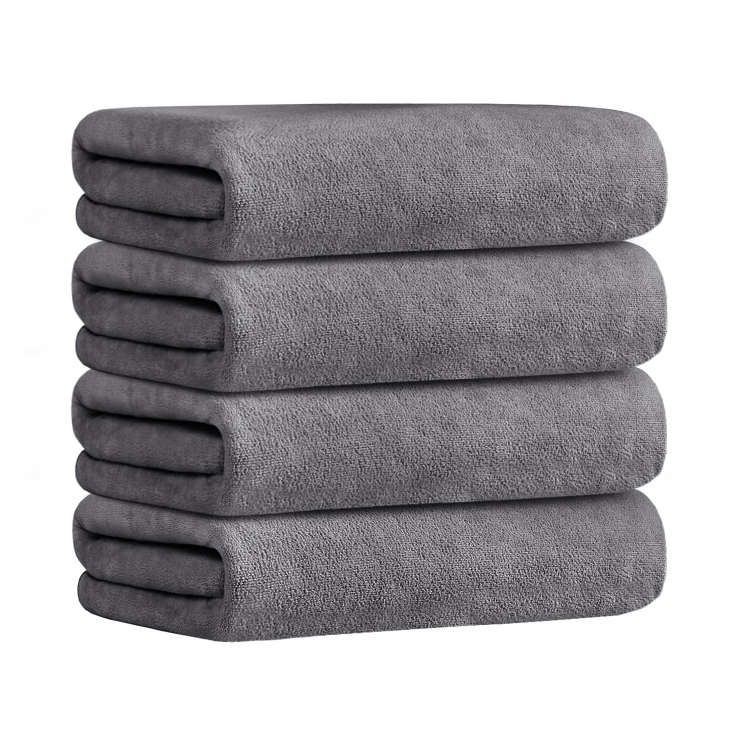 Premium JML Microfiber Bath Towels Set of 4 (30x60 Inches) - Ultra Absorbent, Quick Dry, Large Bath & Beach Towels for Gym, Yoga, Swimming, Travel & Spa Use