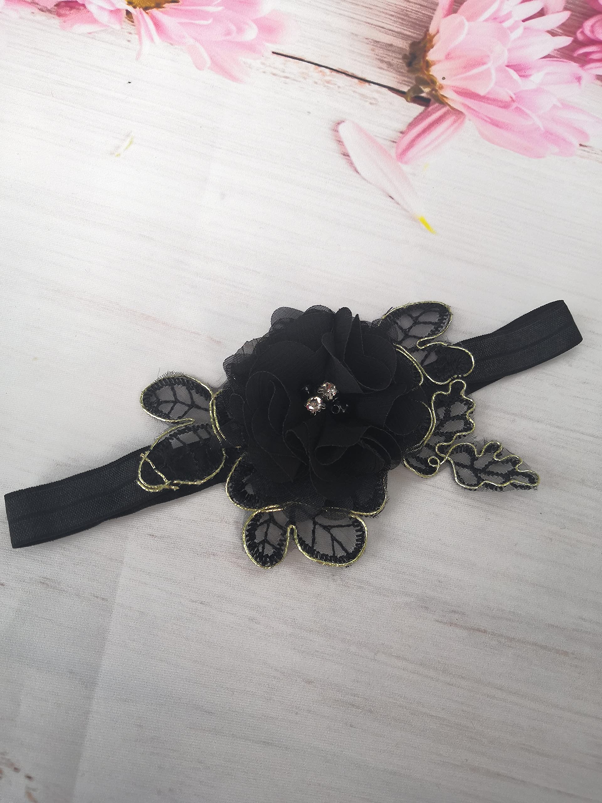 Elegant Wedding Garter for Bride - Pearl Embellished Bridal Garter Set, Single Garter Belt for Weddings, Halloween & Special Occasions (Black, W011) - Perfect for Bouquet Toss, Bridal Shower & Photo Shoots