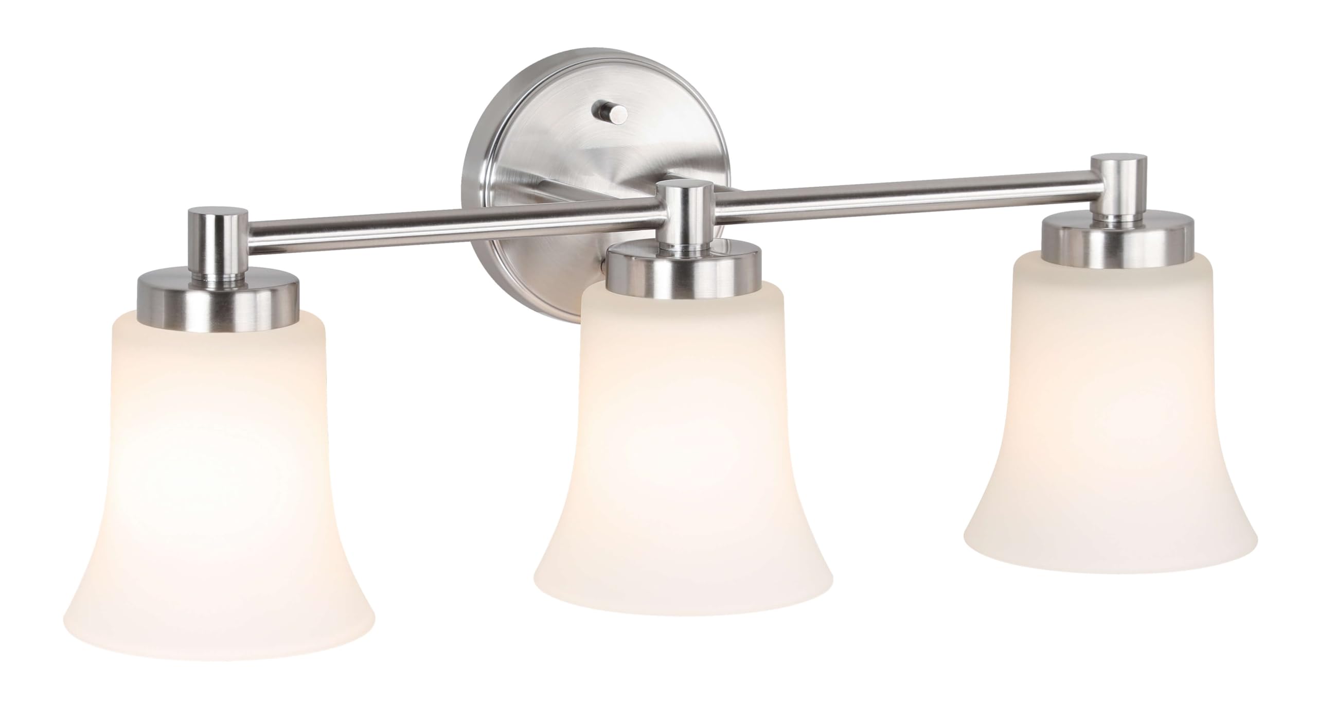 Modern Bathroom Vanity Light - Brushed Nickel 3-Light Wall Sconce with Glass Shade for Bathroom, Powder Room & Dressing Area | XB-W1235-3-BN | Elegant Lighting Fixture for Home Decor
