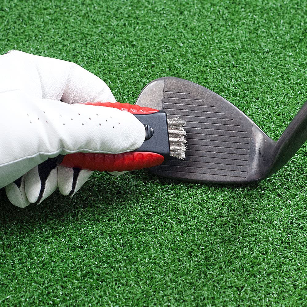 JEF World of Golf JR149 Dual Pocket Golf Club Brush - Premium Golf Accessory for Cleaning Irons & Woods - Perfect for On-Course or Driving Range Use