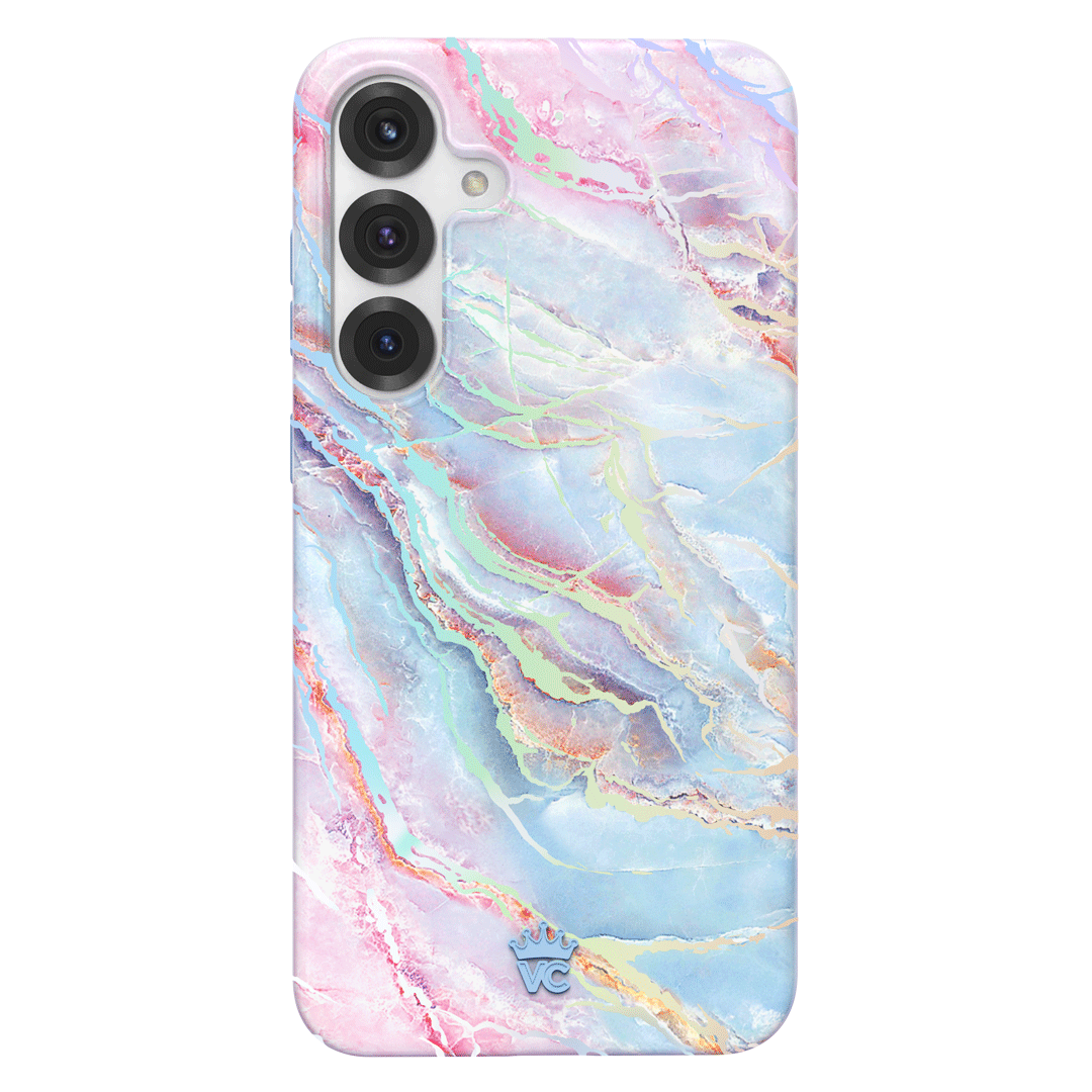 Holo Moonstone Marble Samsung Galaxy Phone Case - Protective Cover for Galaxy S21/S22/S23 Series - Stylish Glitter Design for Everyday Use & Special Occasions