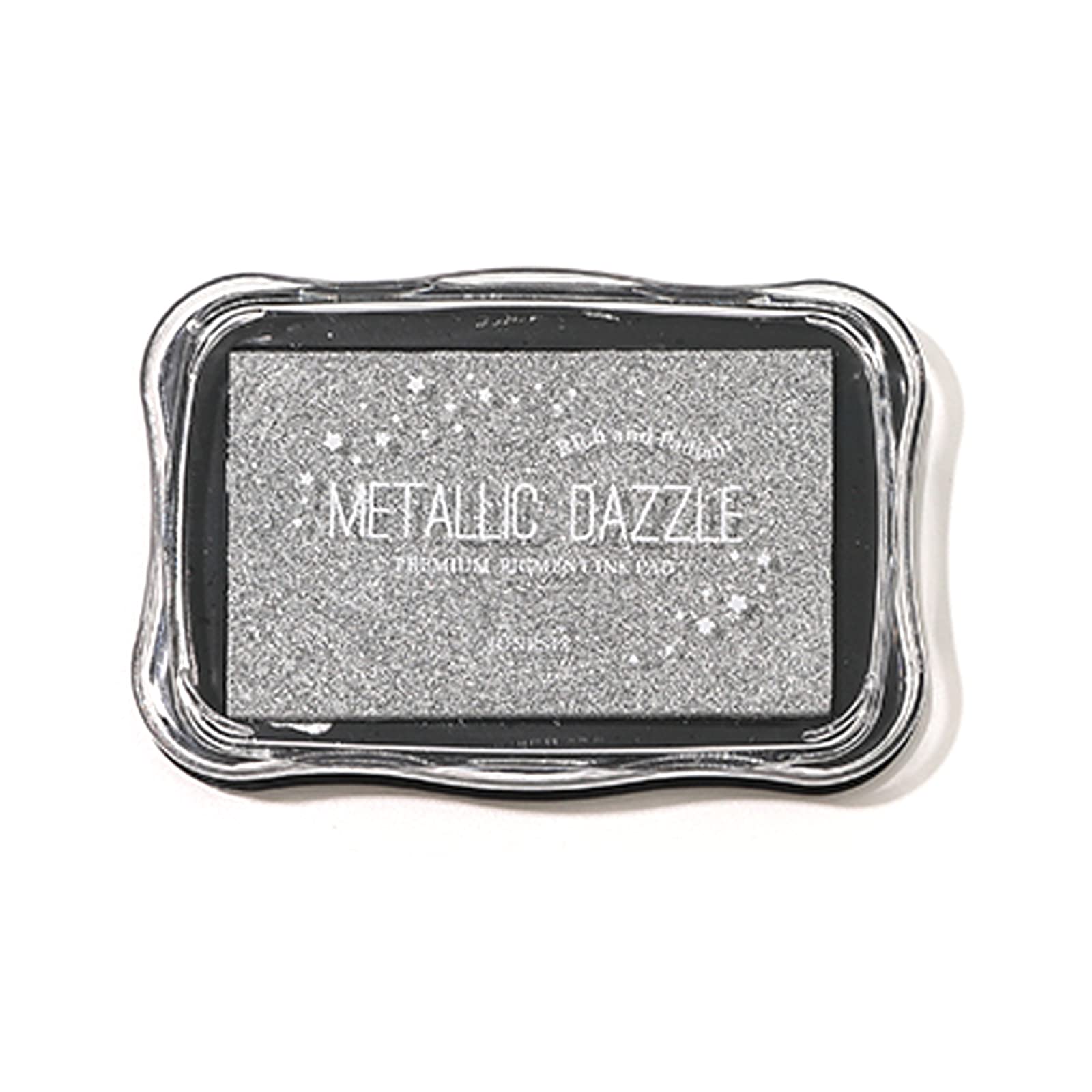 Metallic Ink Pads for Rubber Stamps - Washable & Reusable Craft Ink for DIY Projects, Wedding Cards, Scrapbooking, Wood & Paper Crafts - Silver Ink Pad for Embossing & Stamping - Perfect for Card Making, Gift Wrapping & Home Decor