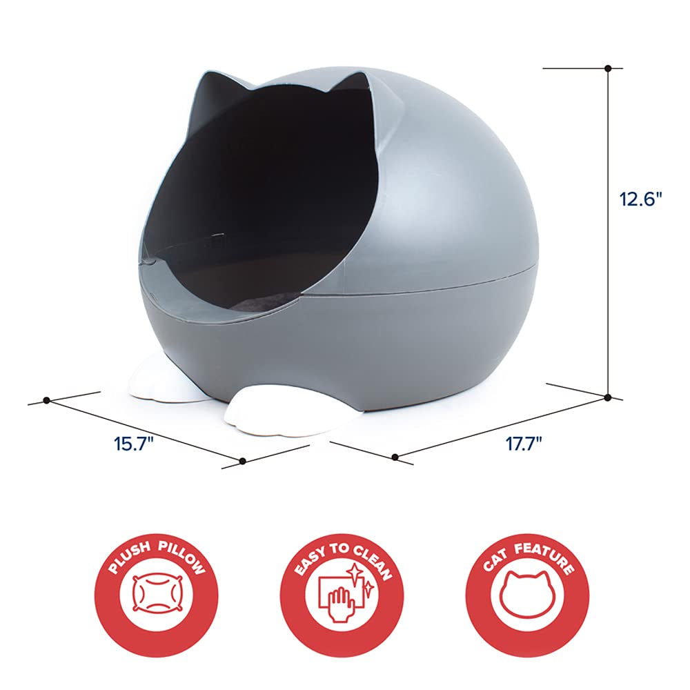 RED ROCKET Cat Cave Bed for Indoor Cats - Soft & Sturdy Cat House with Removable Washable Cushion - Cozy Pet Bed for Kittens & Adult Cats - Perfect for Living Room, Bedroom or Office