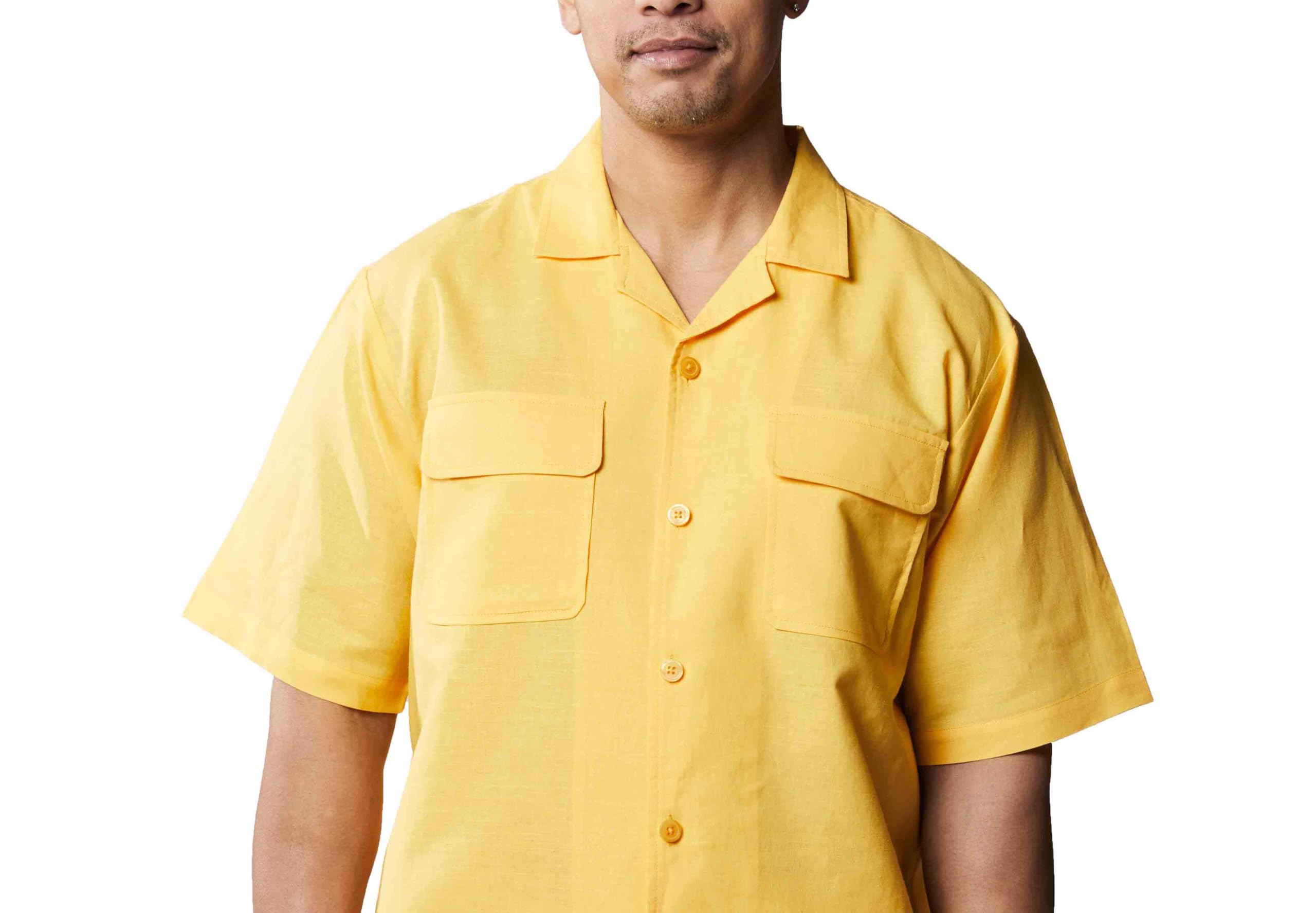 STACY ADAMS Men's Linen Shirt & Pant Set - Breathable Summer Outfit for Casual Wear, Office & Vacation | Lightweight Comfortable Menswear