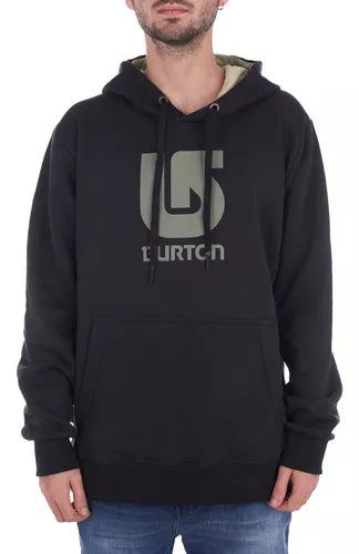 Burton Unisex Pullover Hoodie - Black & Royal Blue | Cozy Fleece Lining for Outdoor Adventures & Casual Wear