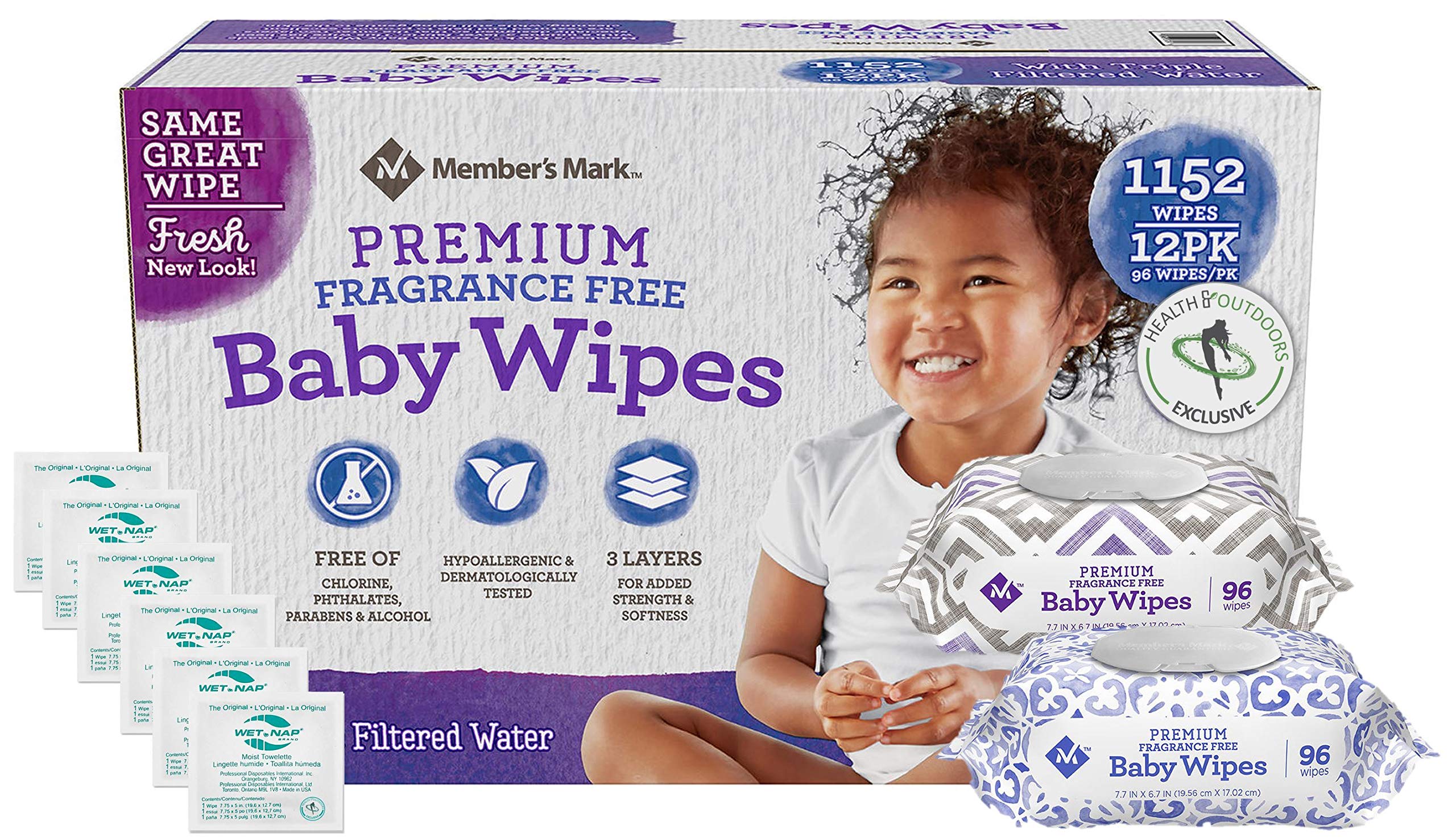HAO M Mark Premium Fragrance-Free Baby Wipes - 1152 Count Hypoallergenic & Gentle for Sensitive Skin | Includes Exclusive Moist Towelettes | Perfect for Diaper Changes, Travel & On-the-Go Cleaning