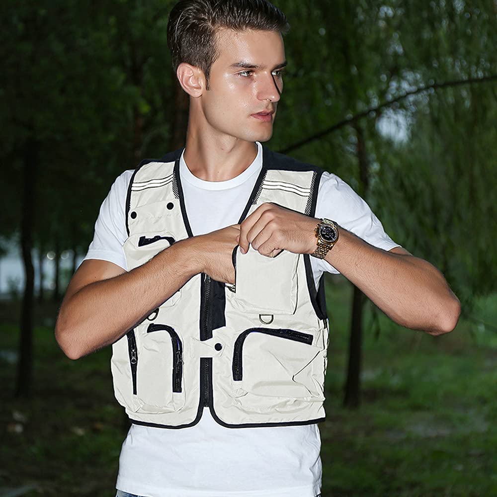 SHOOYING Men's & Women's Outdoor Fishing Vest with Multiple Pockets - Lightweight Travel Photography Vest for Hiking, Camping & Hunting (Ideal for Photographers & Outdoor Enthusiasts)