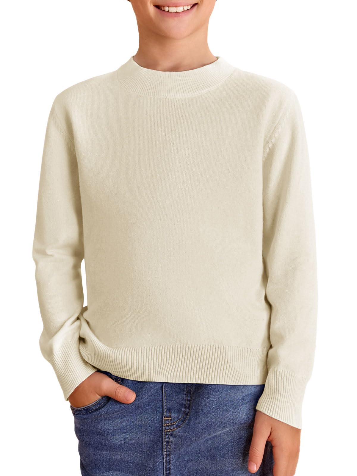 Haloumoning Boys' Sweaters for Kids - Soft Crewneck Long Sleeve Knit Pullover Sweater (Ages 5-14 Years) - Perfect for School, Playdates & Fall/Winter Outfits