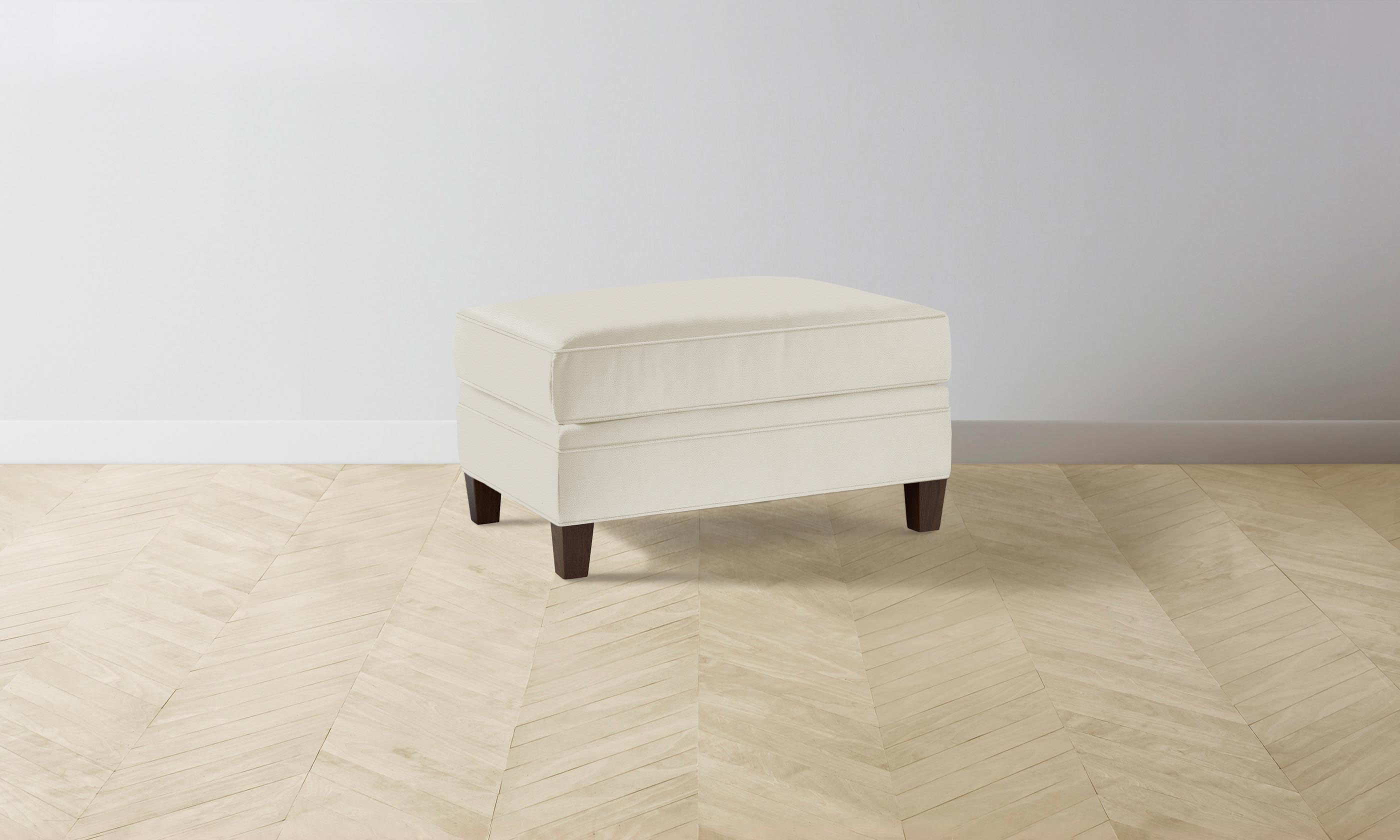 Carmine Ottoman with Pebbled Leather Upholstery - Elegant Swan Design for Living Room, Bedroom & Office Decor
