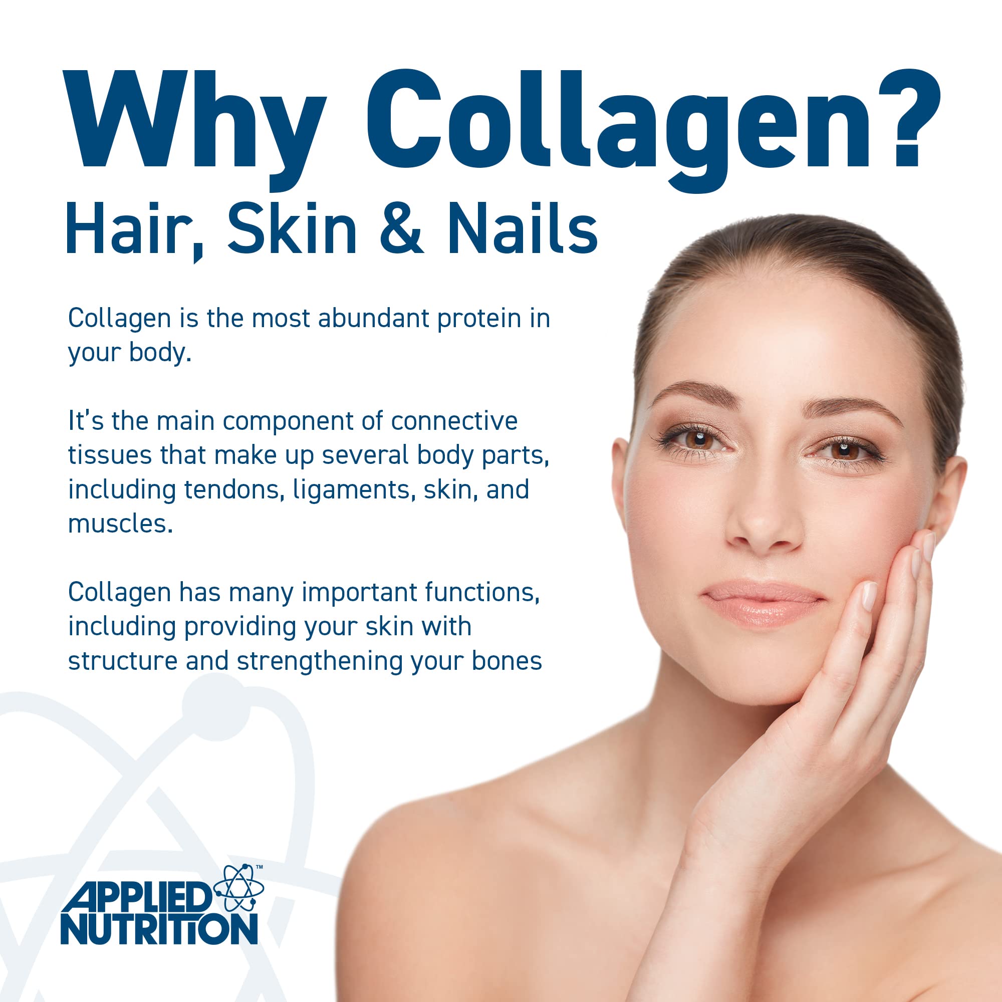 Applied Nutrition Collagen Peptides Powder 300g - Unflavored Hydrolyzed Collagen for Skin, Hair & Joint Support - Perfect for Smoothies, Coffee & Baking