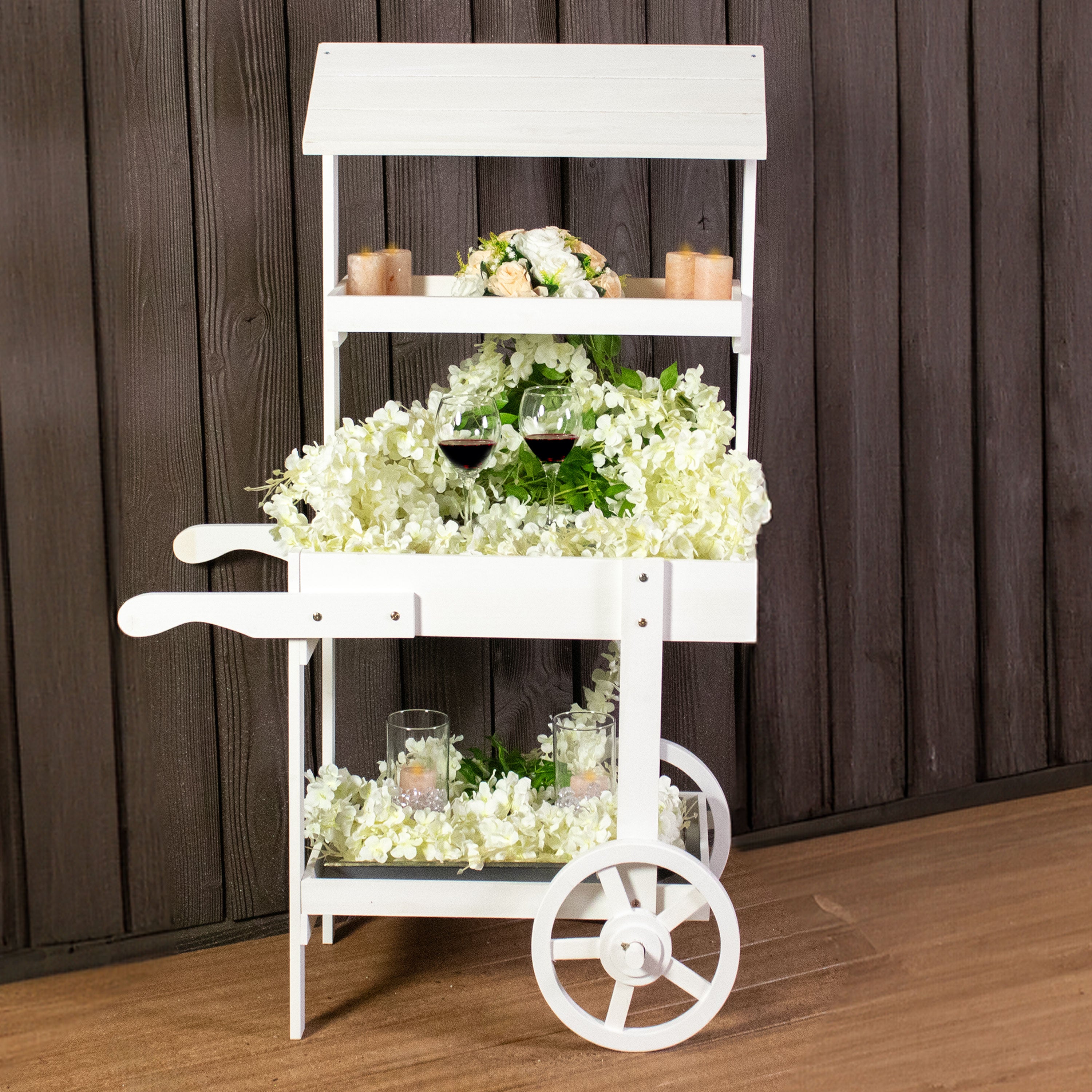 Sunnydaze Country Market Flower Cart Display Stand - 49.25