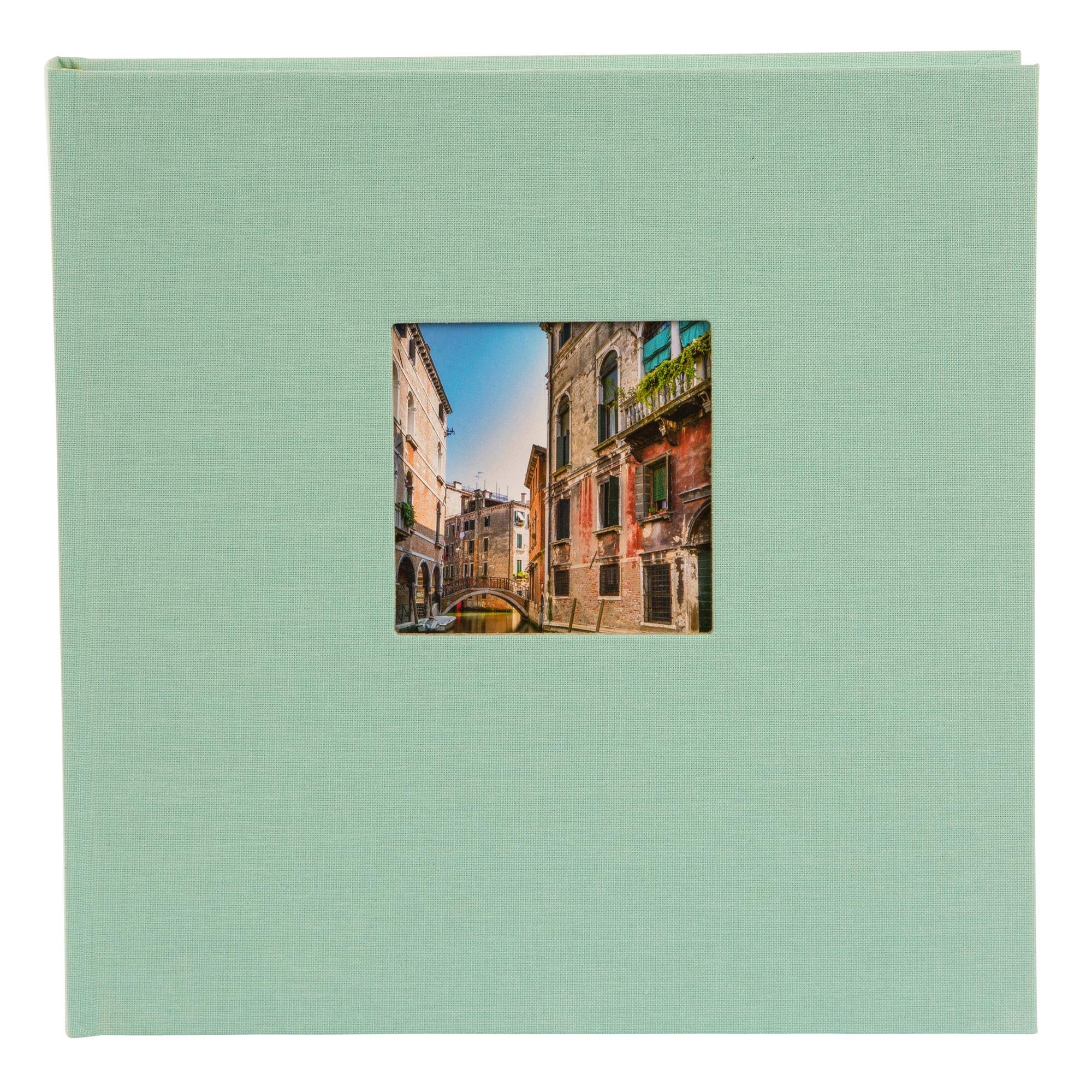 Bella Vista Premium Linen Photo Album 10x10 Inches Aqua Blue - Perfect for Wedding, Baby, and Travel Memories Scrapbooking