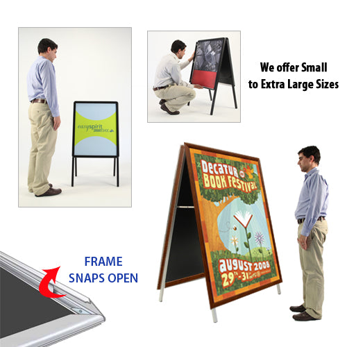 17x23 Wooden A-Frame Sign Holder with 1 1/4