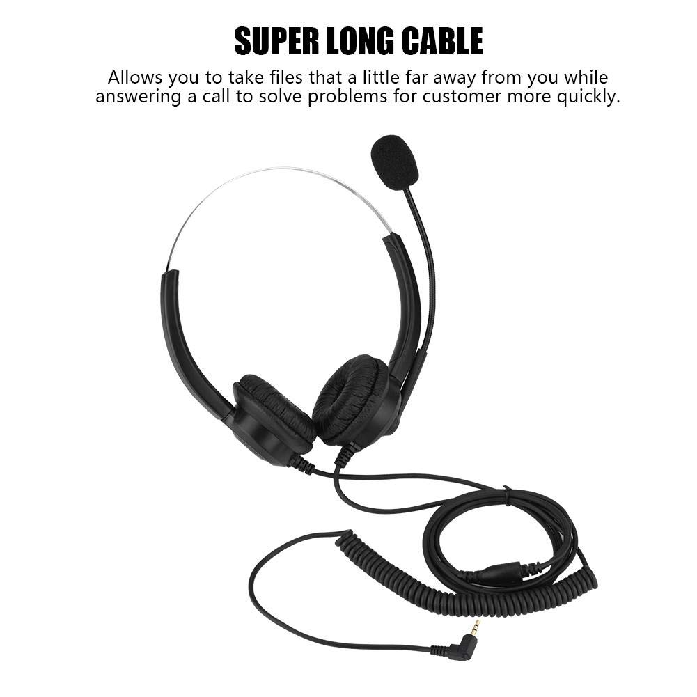 Noise Cancelling Over-Ear Headphones with Mic - 3.5mm Wired Stereo Headset for Call Center, Office, Skype, Video Conference - 360° Rotatable Earmuffs for PC, Laptop, Mobile Phone - Perfect for Remote Work, Online Classes & Gaming Sessions