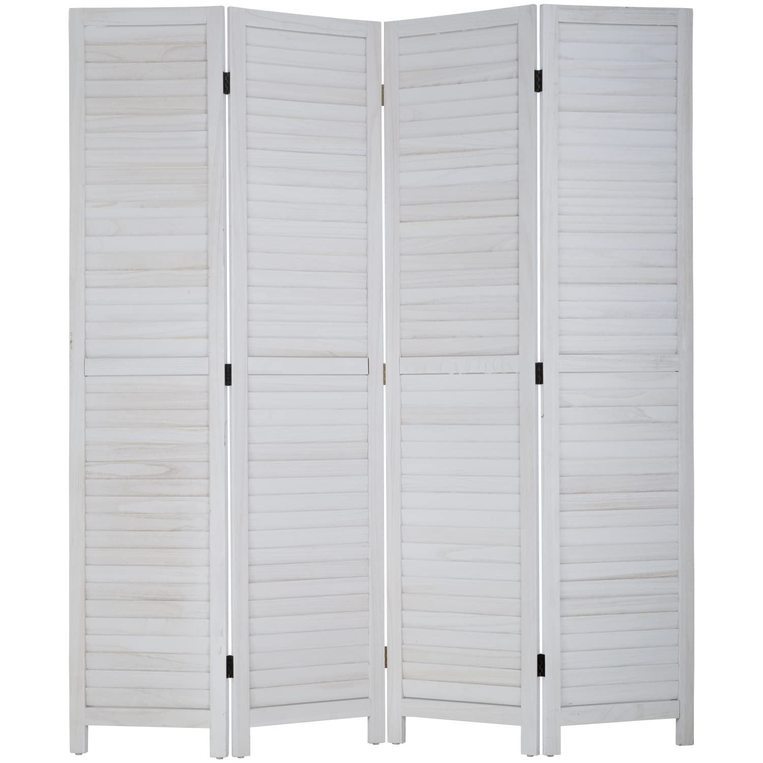 4 Panel Wooden Room Divider Privacy Screen - Foldable Partition for Home, Office & Bedroom - Perfect for Creating Private Spaces in Open Areas