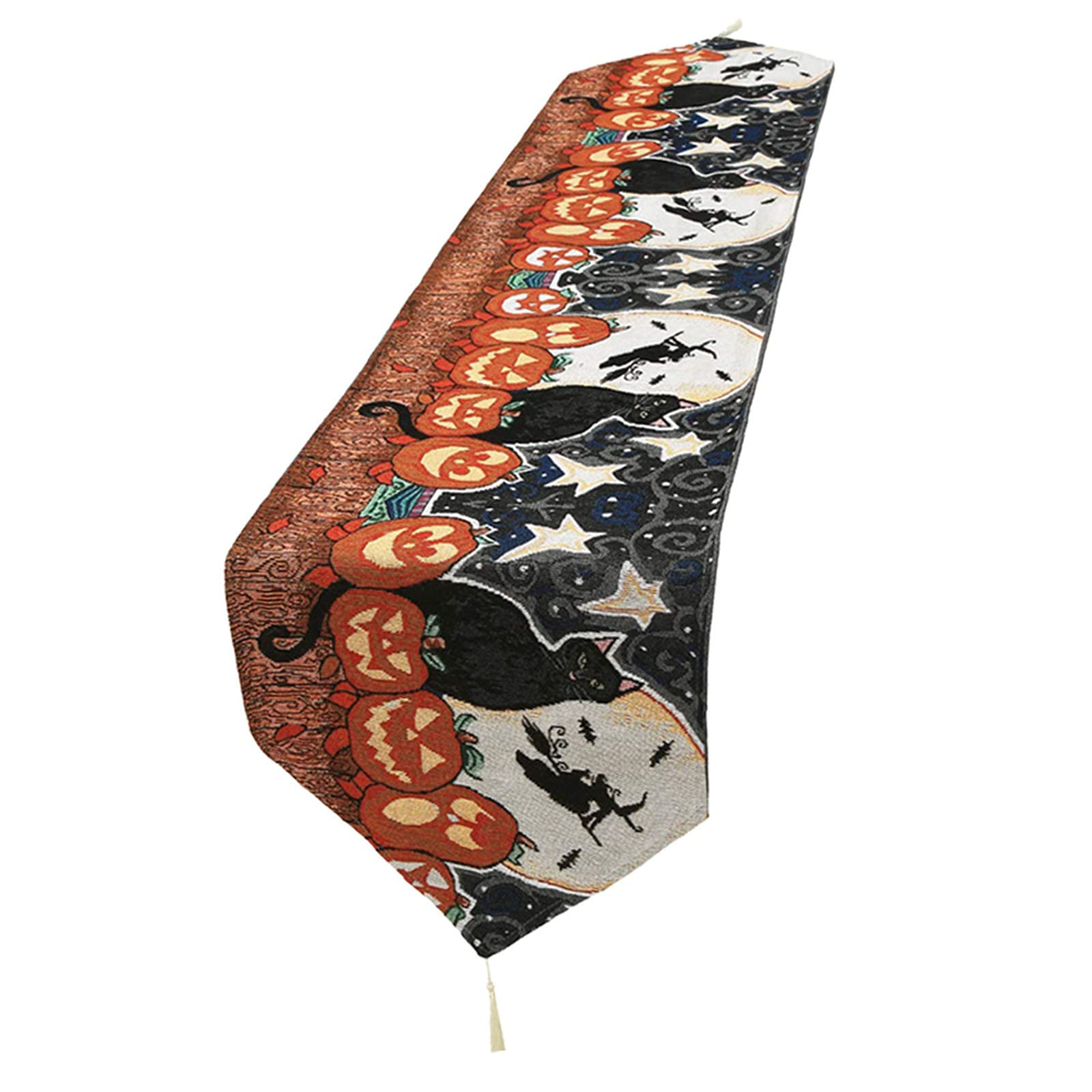 Halloween Embroidered Table Runner - Festive Party Decor for Indoor Events, Christmas & Holiday Celebrations - Perfect for Dining Tables, Buffets, and Party Decorations