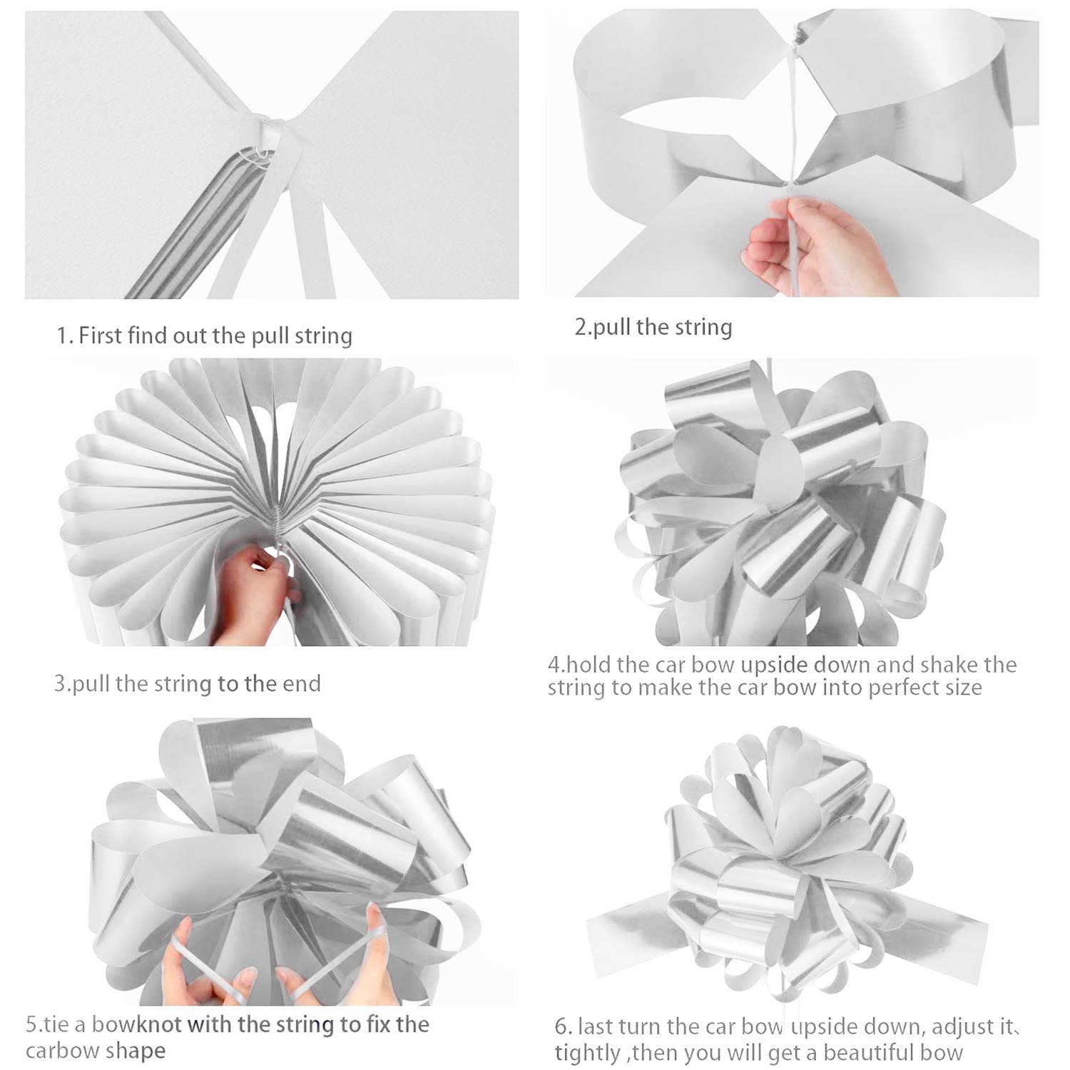Happy Birthday Car Bow - 20 Inch White Giant Gift Wrapping Bow for Car Decoration, Christmas Party, Birthday Celebrations, and Special Events