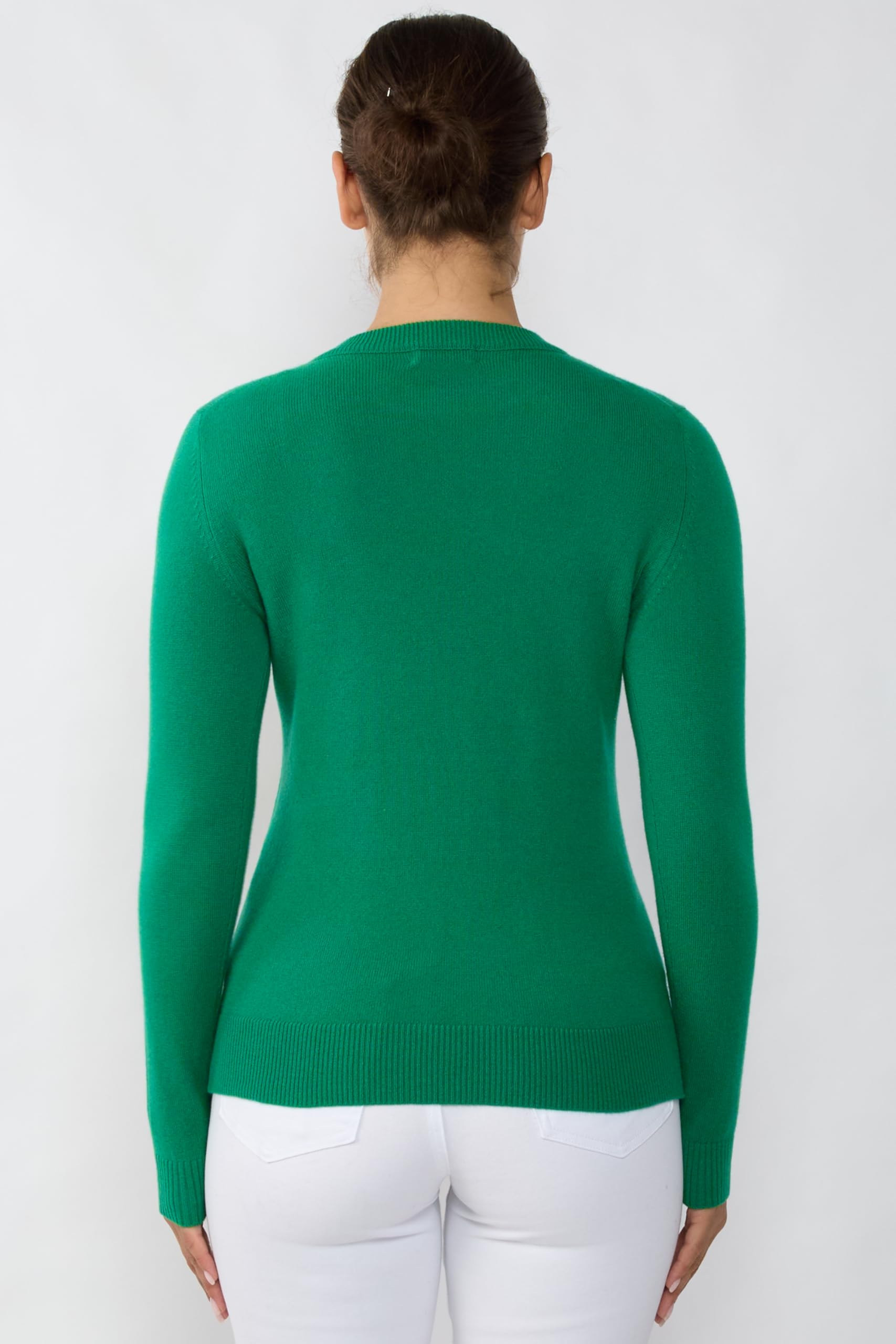 JENNIE LIU Women's 100% Pure Cashmere Sweater - Soft Long Sleeve Crewneck Pullover for Winter, Fall & Spring | Office Wear, Casual Outfits & Holiday Gift