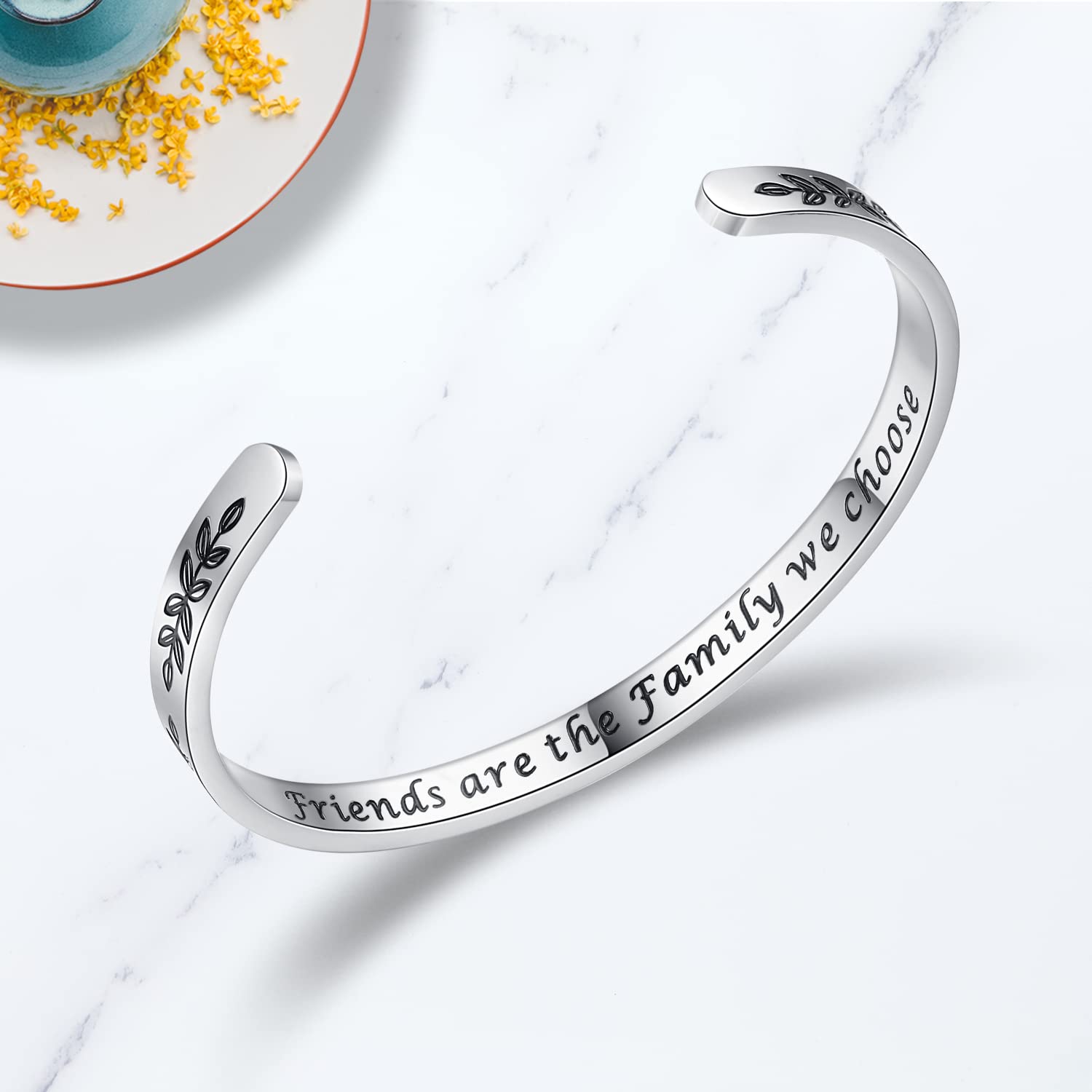 Personalized Cuff Bracelets for Women & Teens - Best Friend, Sister, Mom, Daughter, Granddaughter, Cousin - Birthday, Mother's Day, Christmas, Easter Gift Idea - Elegant Jewelry for Everyday Wear & Special Occasions