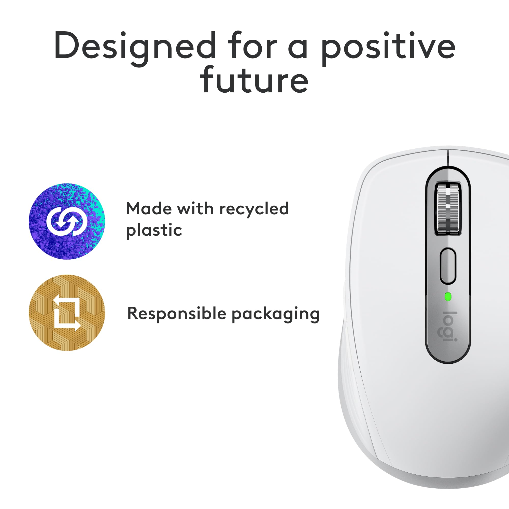 Logitech MX Anywhere 3S Wireless Bluetooth Mouse for Mac - 8K DPI Precision, Silent Clicks, USB-C Charging, Multi-Device Connectivity | Compatible with MacBook Pro, MacBook Air, iMac, iPad | Perfect for Office, Travel & Creative Work - Pale Grey