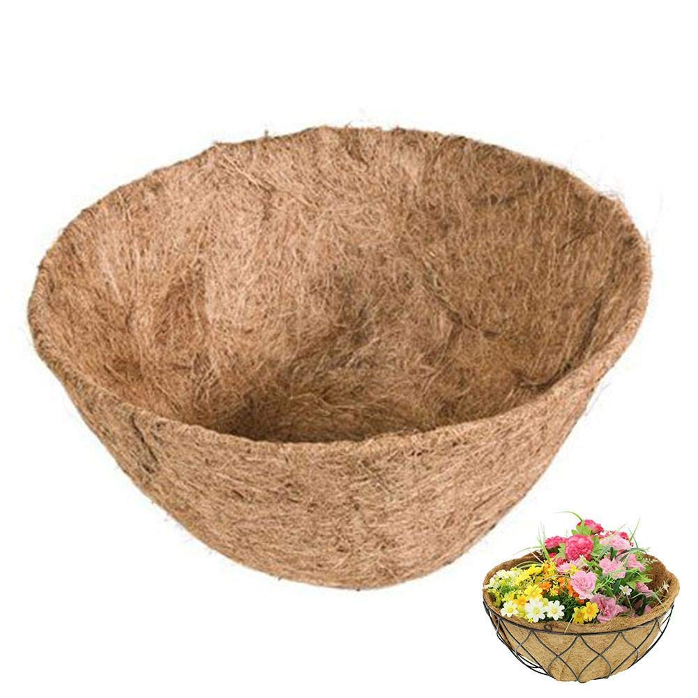 Amaax 2-Pack Round Coco Fiber Basket Liners - Natural Coconut Coir Replacement Liners for Hanging Planters, Wall Baskets & Garden Flower Pots | Indoor/Outdoor Decor, Home Gardening, Patio Decor