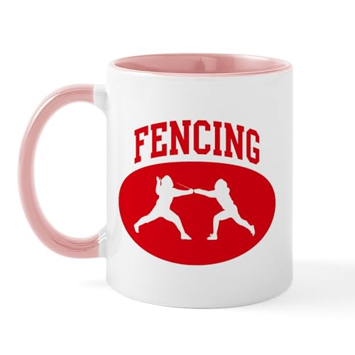 White/Pink Inside - Fencing (Red Circle) Mug