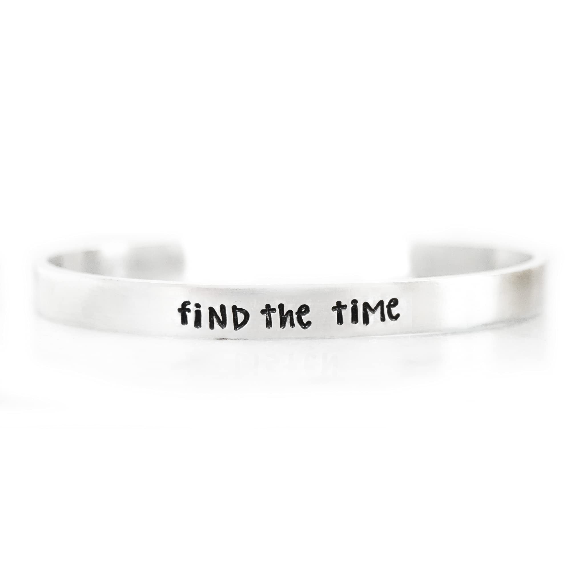 Hand Stamped Cuff Bracelet with Time Design - Perfect for Women's Fashion Accessories, Gift Ideas & Boho Chic Outfits